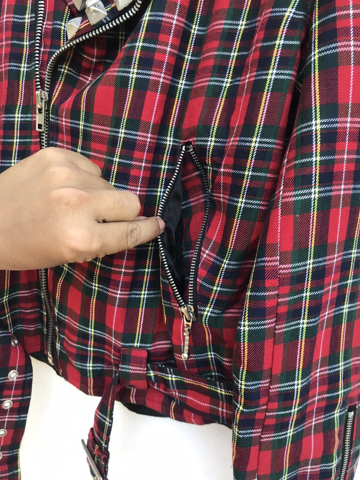 Japanese Brand Hardcore & Stylish Checkered Punk Anarchy Bondage Jacket Size US S / EU 44-46 / 1 - 9 Thumbnail