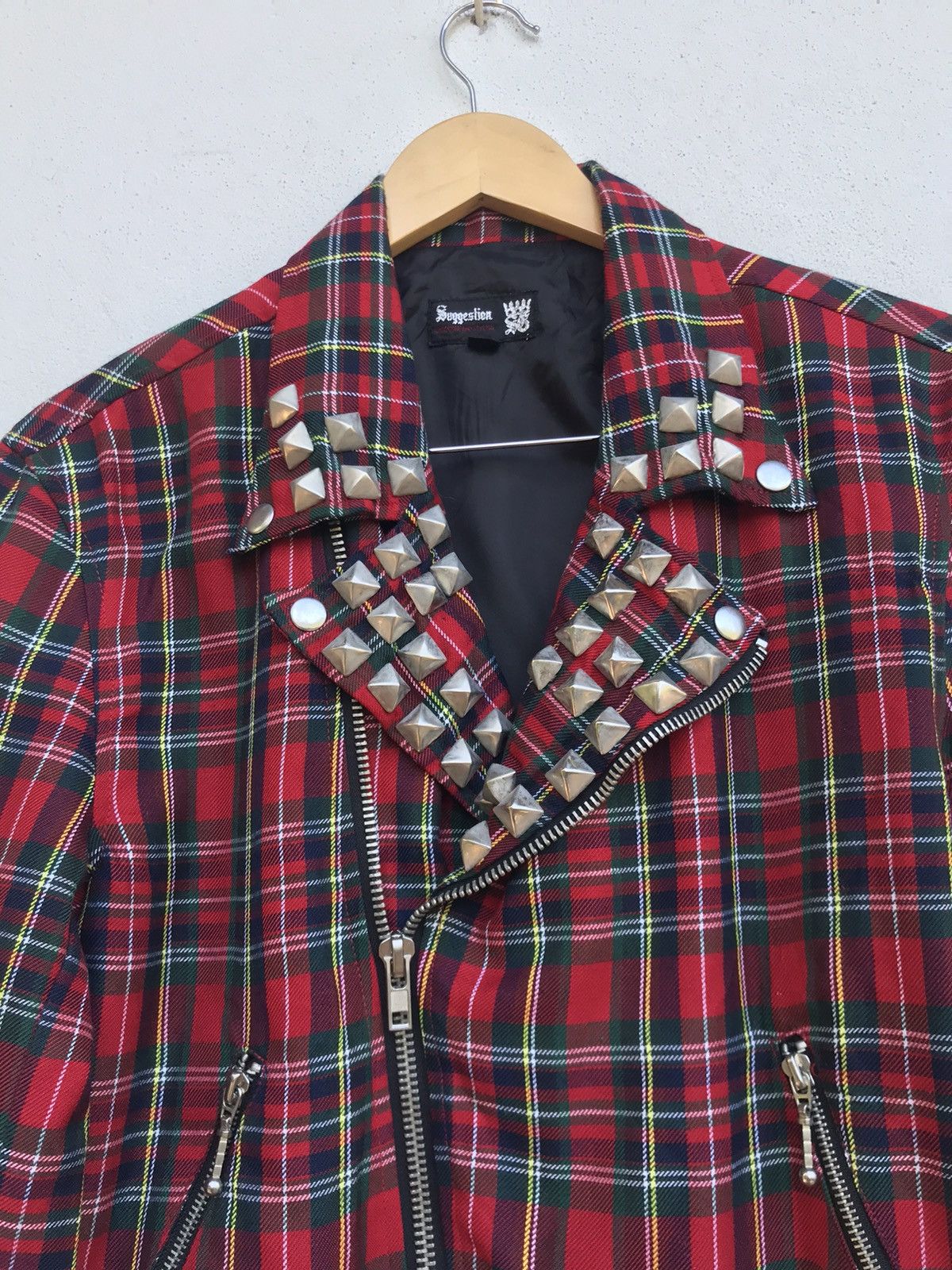 Japanese Brand Hardcore & Stylish Checkered Punk Anarchy Bondage Jacket Size US S / EU 44-46 / 1 - 12 Thumbnail