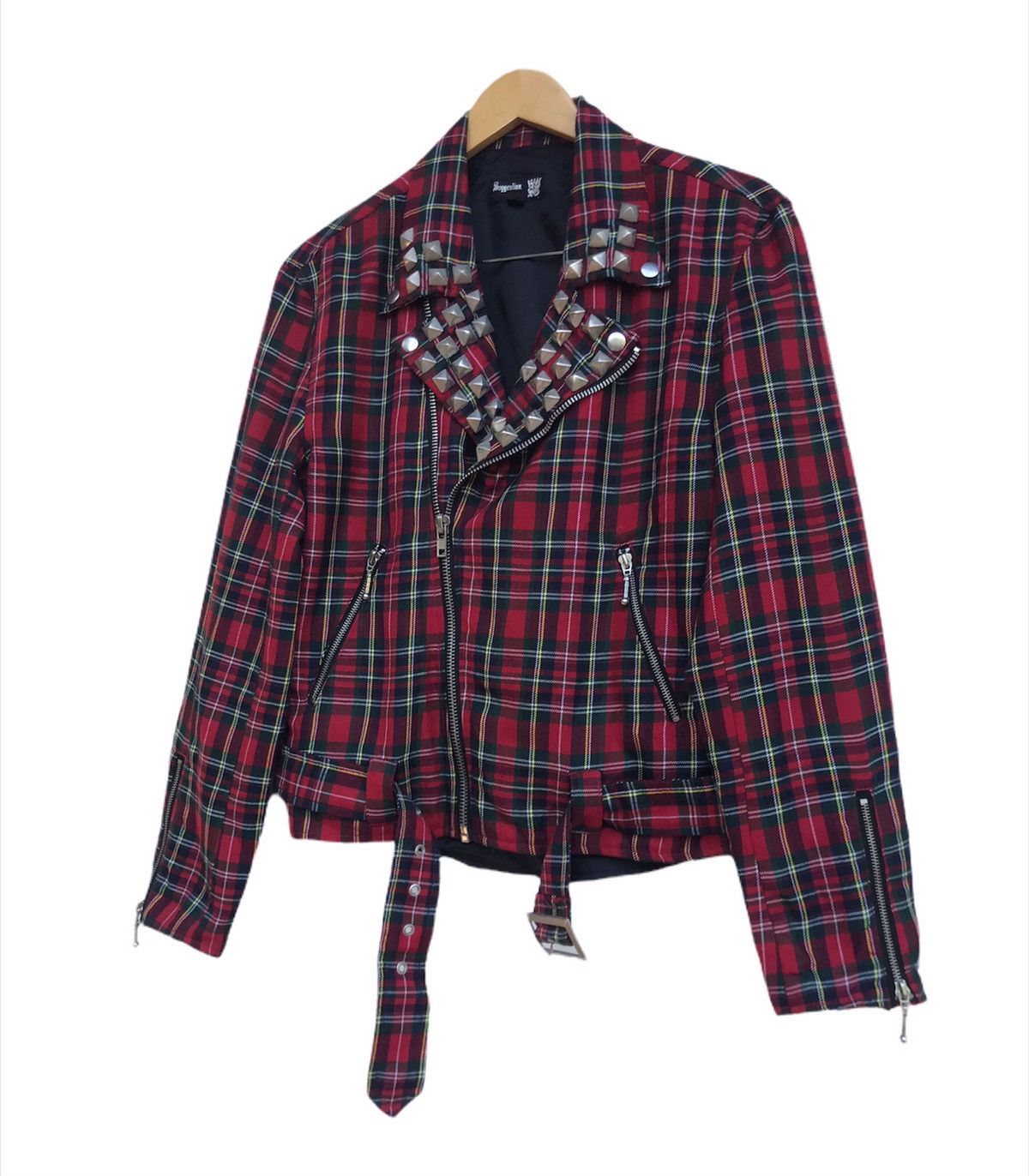 Japanese Brand Hardcore & Stylish Checkered Punk Anarchy Bondage Jacket Size US S / EU 44-46 / 1 - 2 Thumbnail