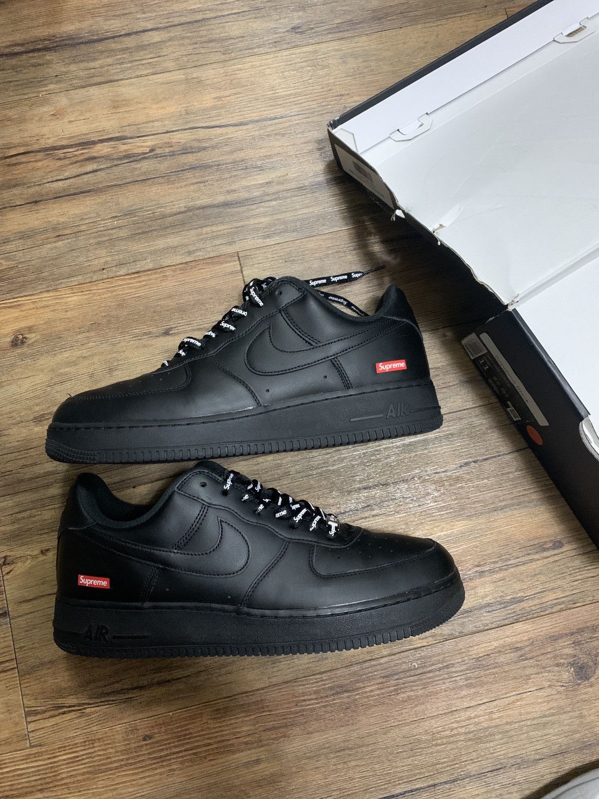 image of Nike Airforce 1 Supreme Black Shoes, Men's (Size 11)