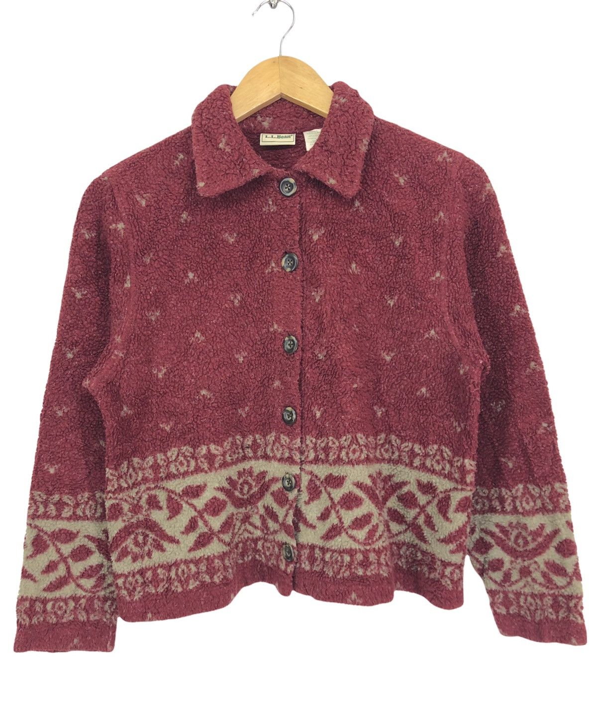image of L L Bean x Outdoor Life Vintage L.l Bean Fleece Flannel Button Up Shirt, Men's (Size Small)