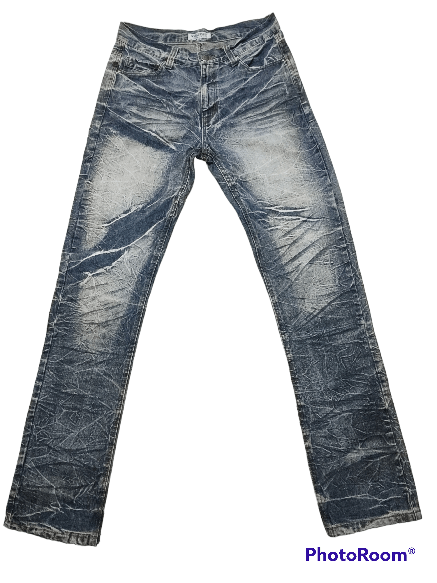 Image of Avant Garde x Lowbox Japan Famous Lowbox Acid Wash Jeans in Blue Denim, Men's (Size 30)