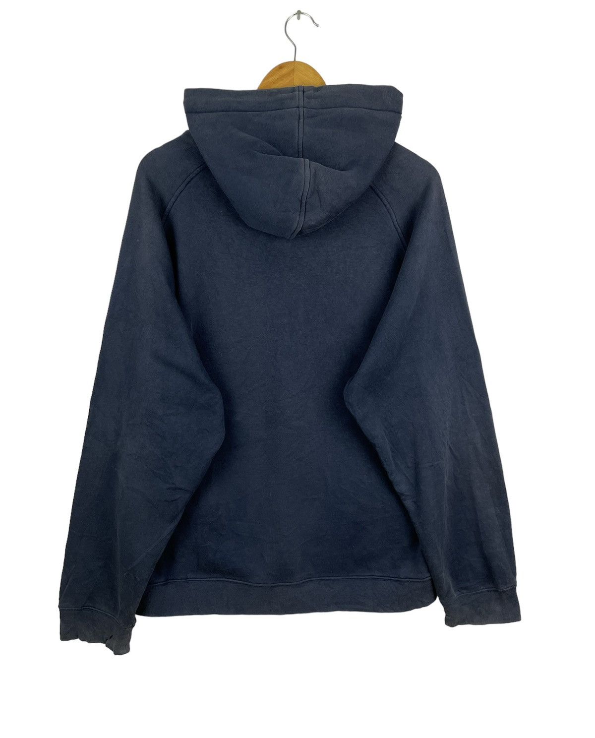 Nike × Vintage NIKE Y2K Center Embroidered Hoodie Navy Size US L / EU 52-54 / 3 - 4 Thumbnail