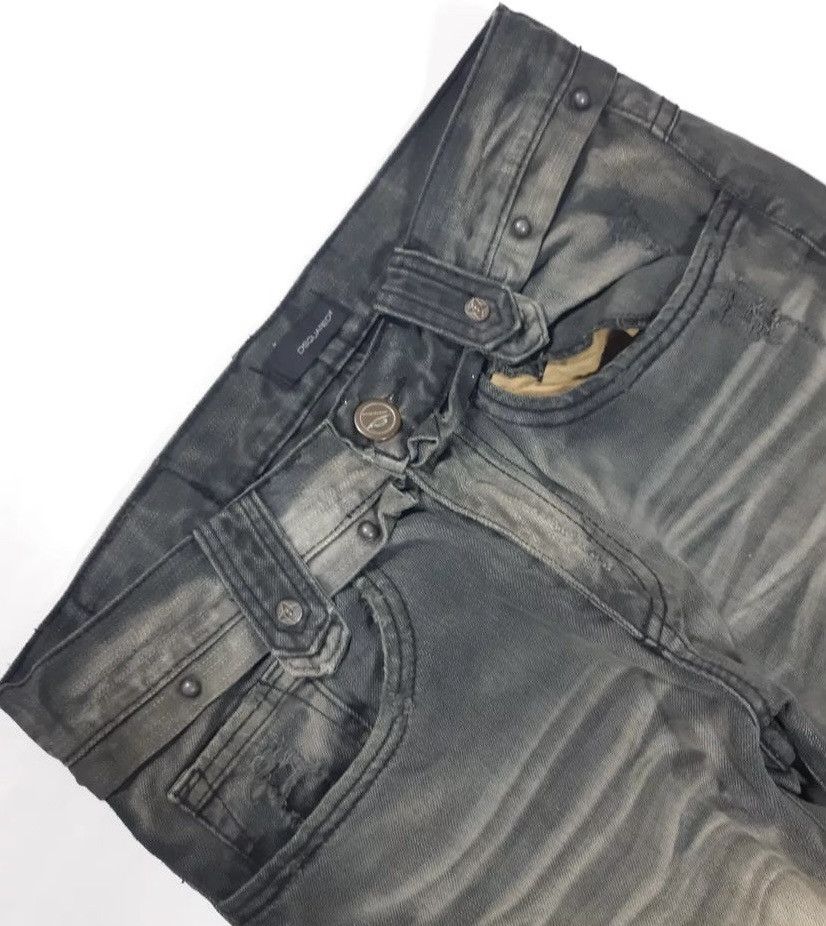 Dsquared distressed jeans fade black denim, speder motif