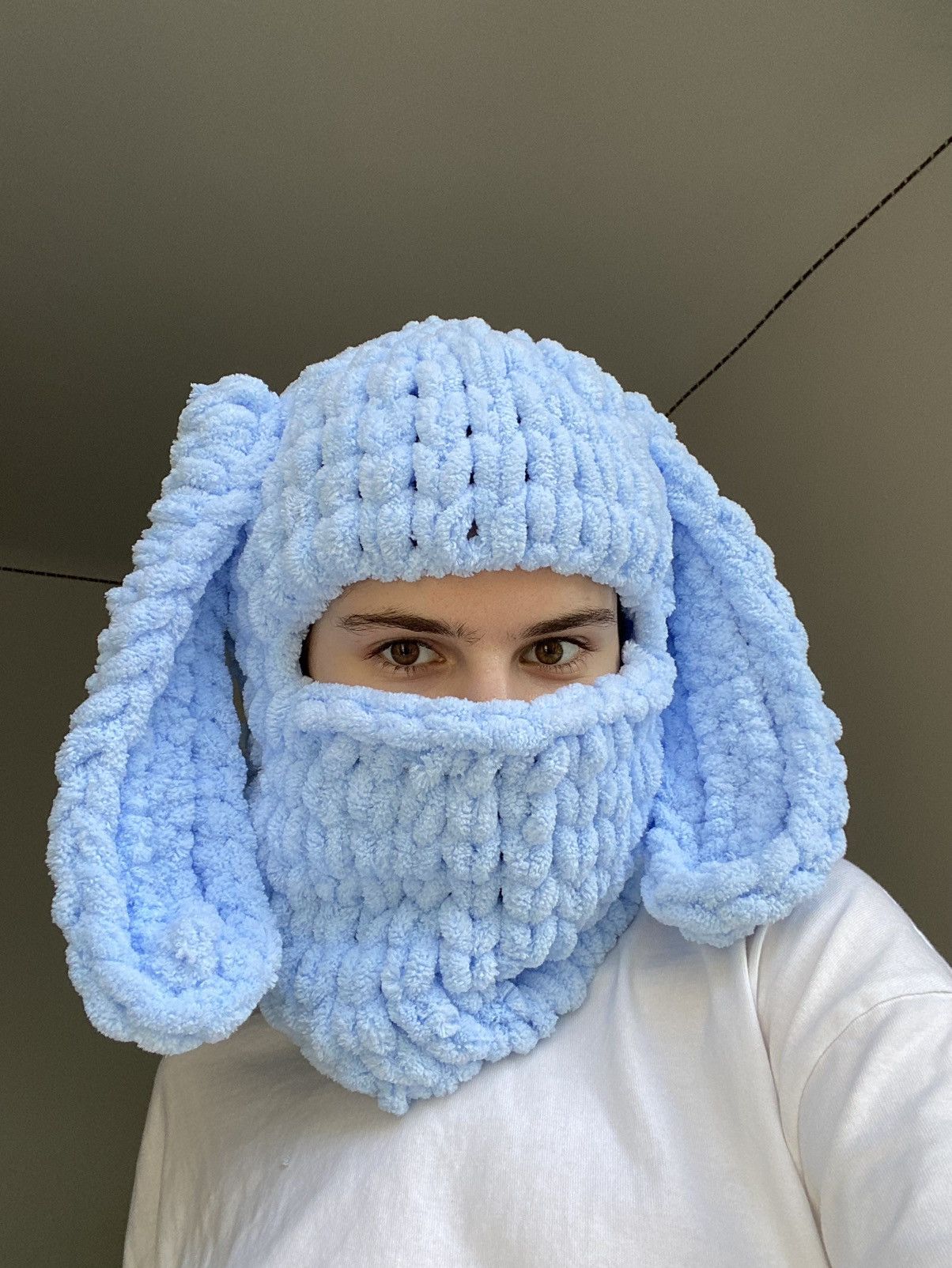 Handmade × Japanese Brand Handmade Knitted Balaclava Ski Mask Bunny Rabbit Style Size ONE SIZE - 1 Thumbnail