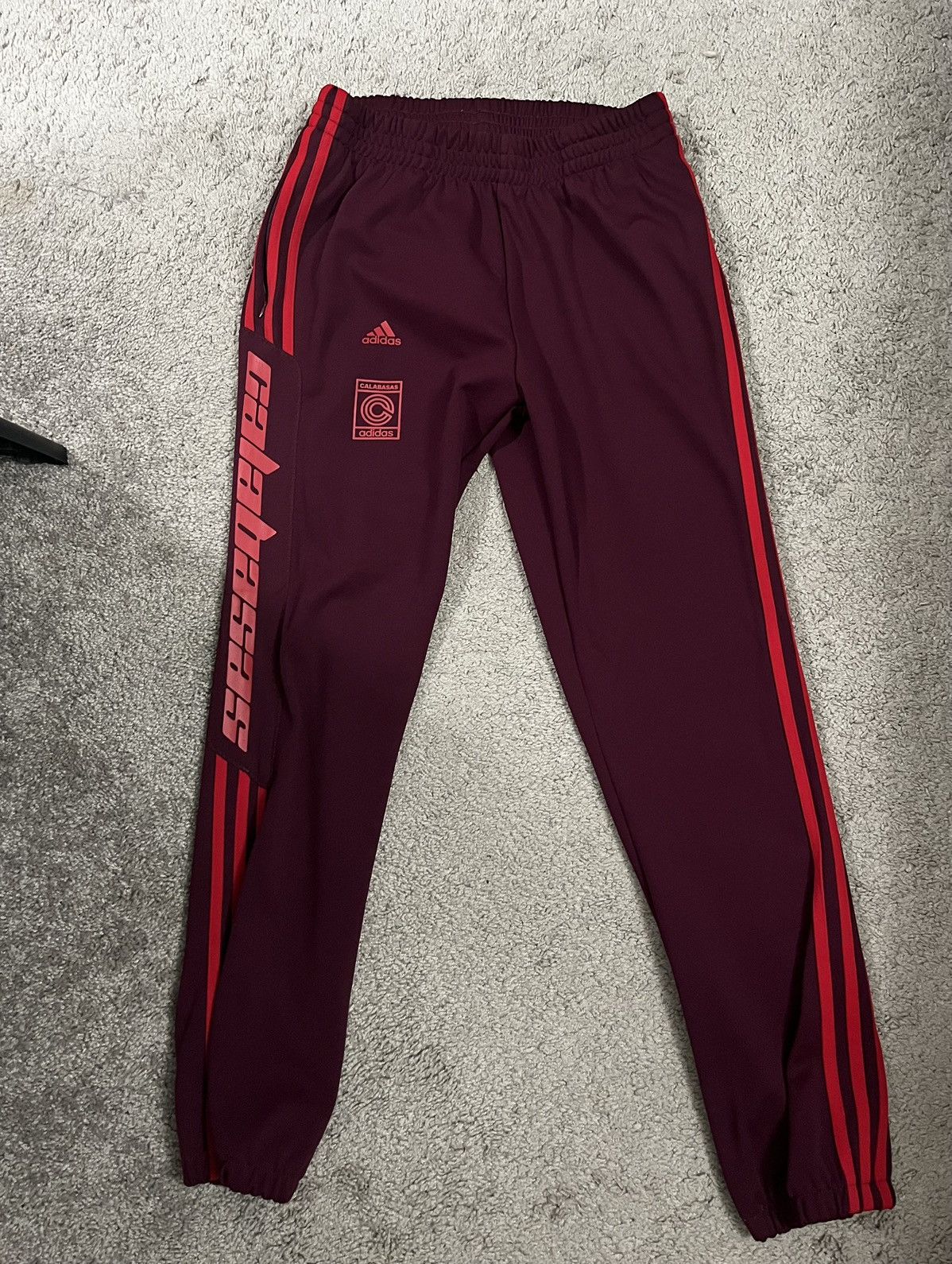 Adidas Yeezy Calabasas Track Pants Maroon Size Small