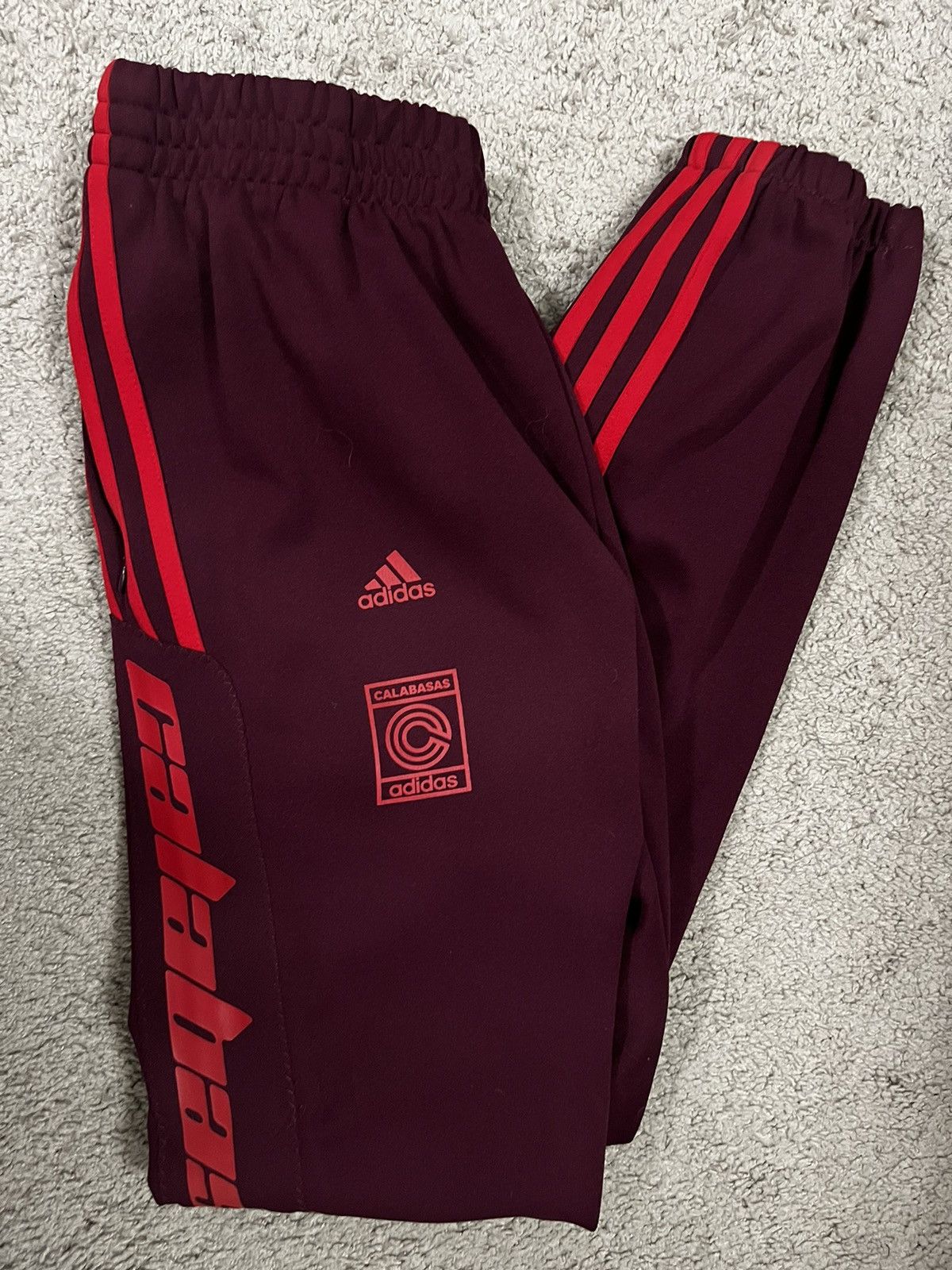 Adidas Yeezy Calabasas Track Pants Maroon Size Small