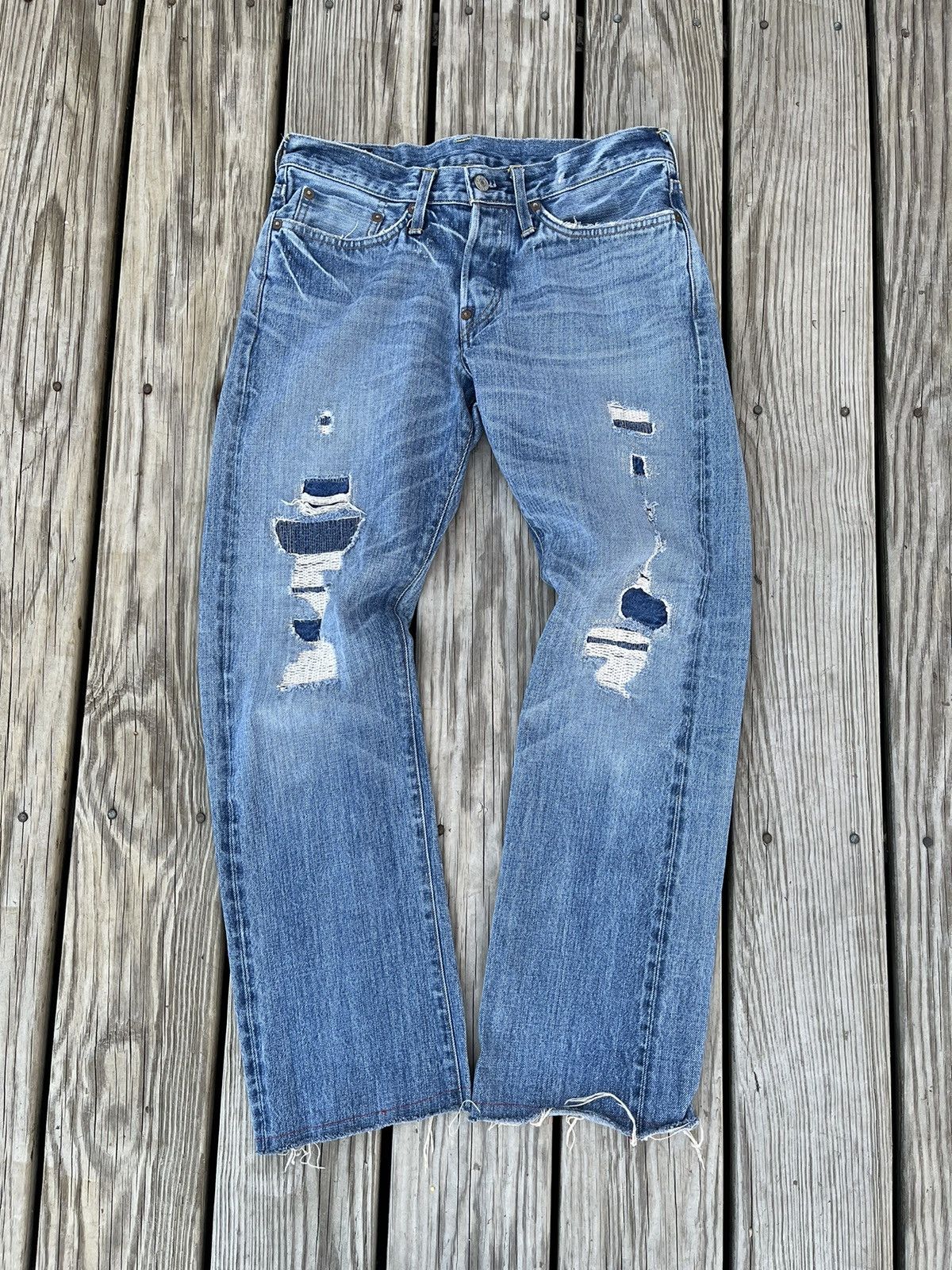 Rare Vintage Evisu Patchwork Selvedge Denim jeans, 30x29