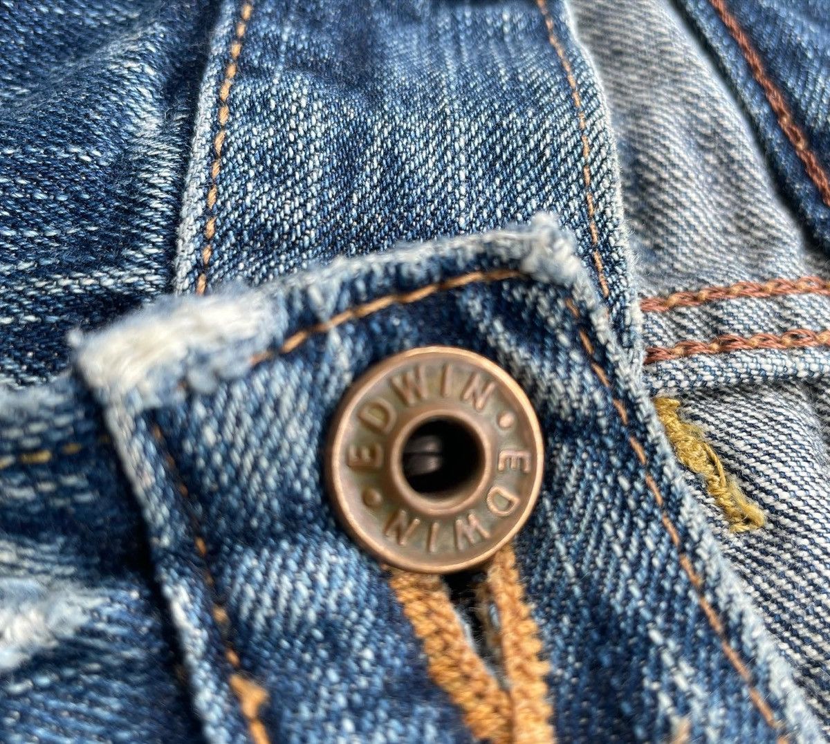 Edwin Vintage Edwin 505Z Selvedge Aging Distressed Denim Size US 35 - 10 Thumbnail