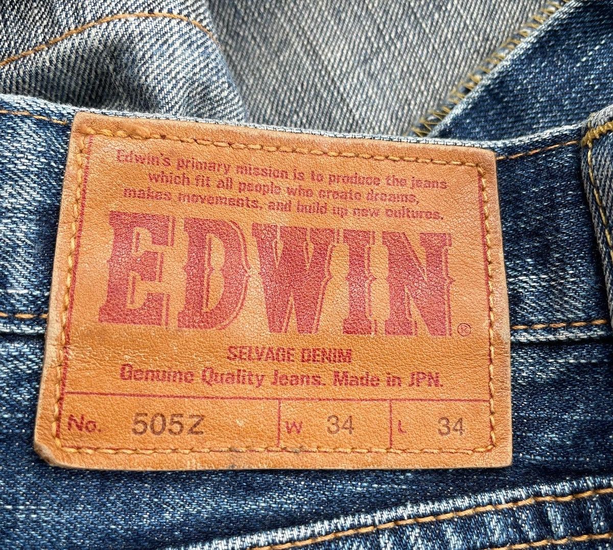 Edwin Vintage Edwin 505Z Selvedge Aging Distressed Denim Size US 35 - 8 Thumbnail