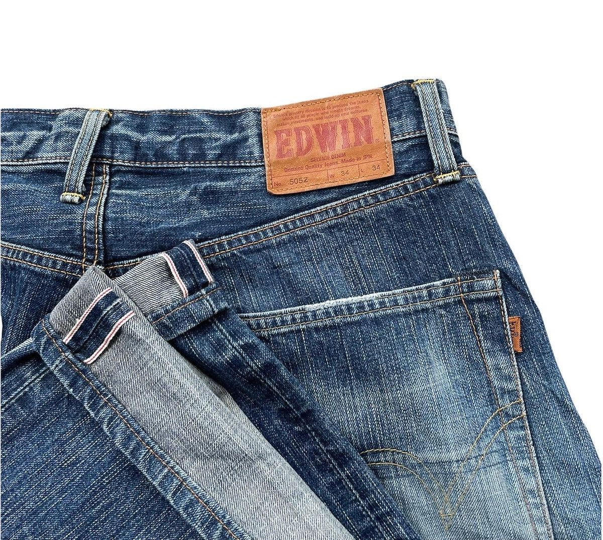 Edwin Vintage Edwin 505Z Selvedge Aging Distressed Denim Size US 35 - 6 Thumbnail