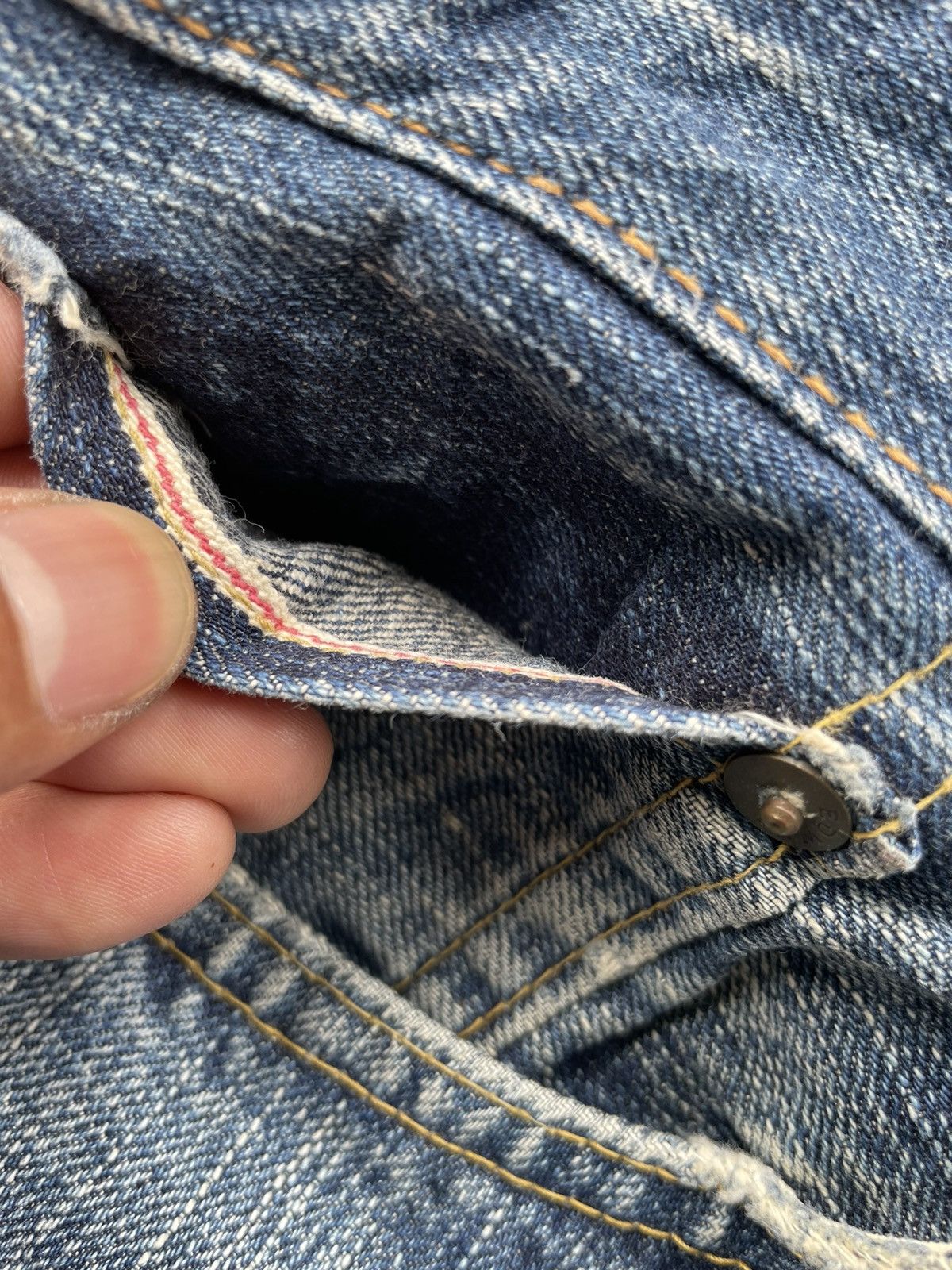 Edwin Vintage Edwin 505Z Selvedge Aging Distressed Denim Size US 35 - 18 Thumbnail