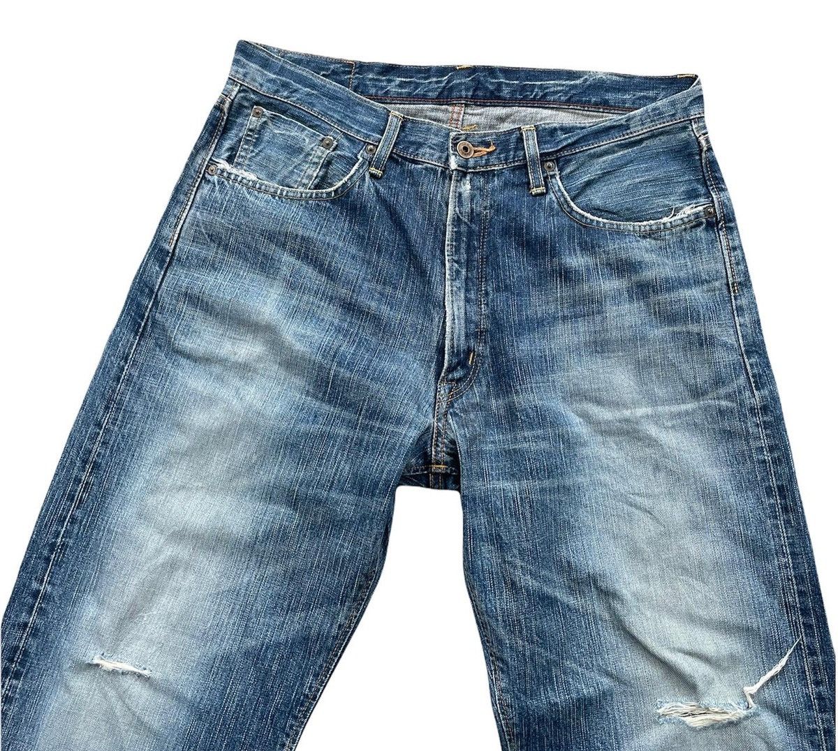 Edwin Vintage Edwin 505Z Selvedge Aging Distressed Denim Size US 35 - 3 Thumbnail