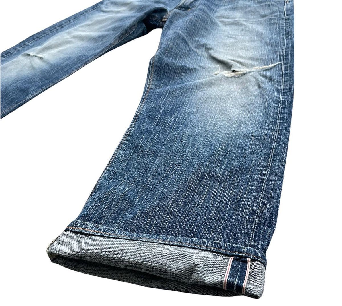 Edwin Vintage Edwin 505Z Selvedge Aging Distressed Denim Size US 35 - 2 Thumbnail