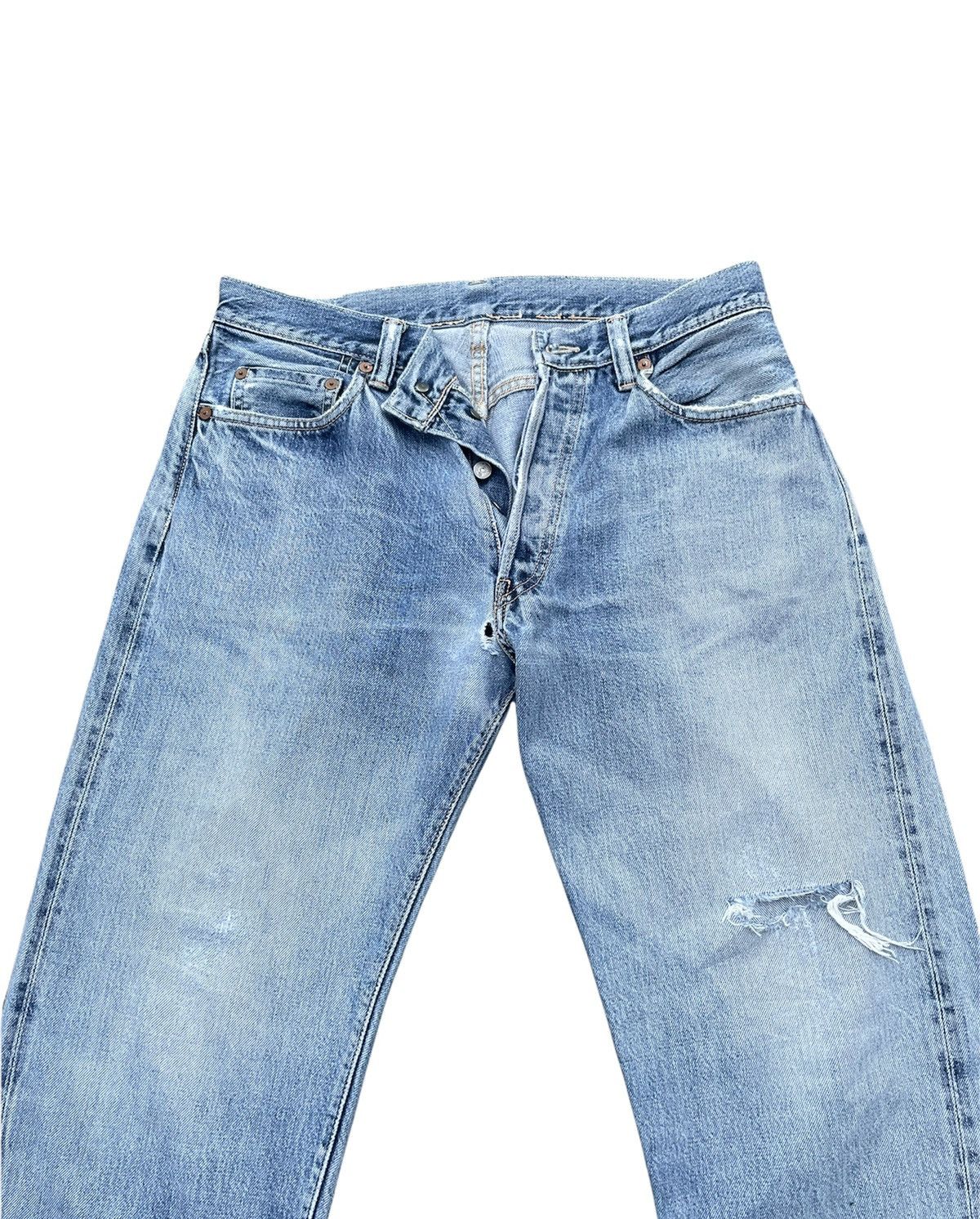 Japanese Brand Vintage Rising Sun Selvedge Aging Faded Distressed Denim Size US 32 / EU 48 - 5 Thumbnail