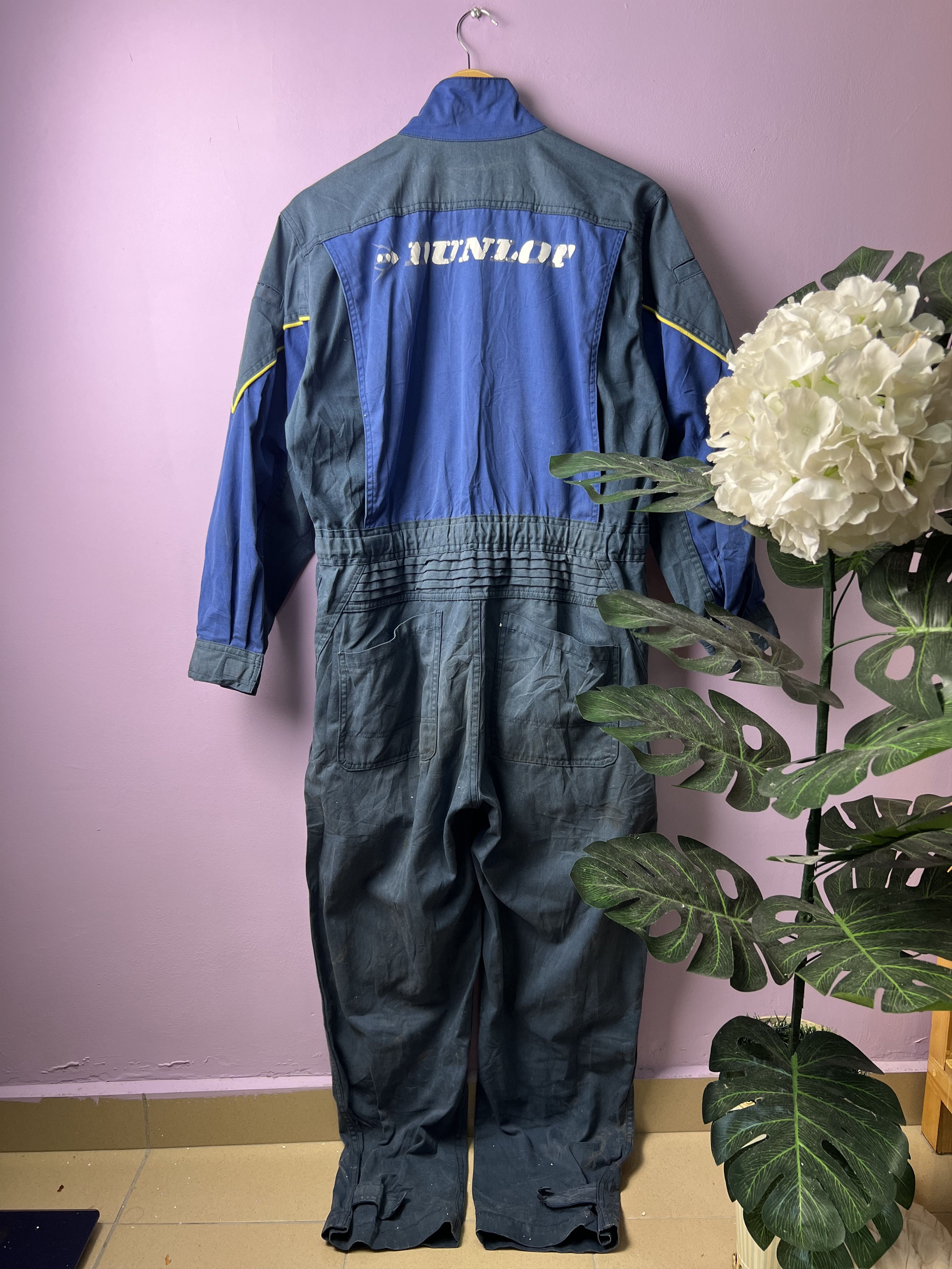 Dunlop 🔥Vintage Dunlop Racing Overalls Jumpsuit Size US 37 - 2 Thumbnail