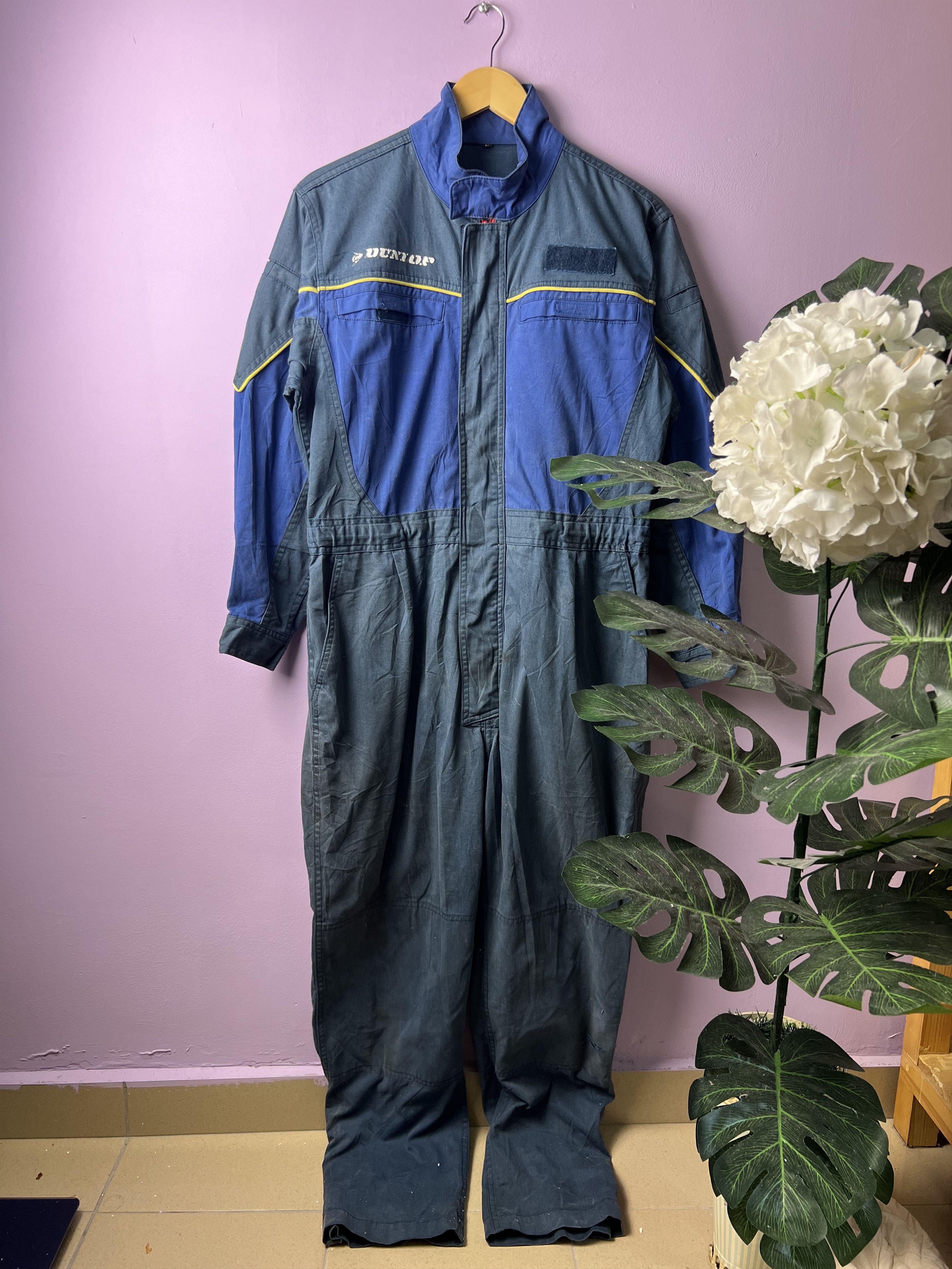 Dunlop 🔥Vintage Dunlop Racing Overalls Jumpsuit Size US 37 - 1 Thumbnail