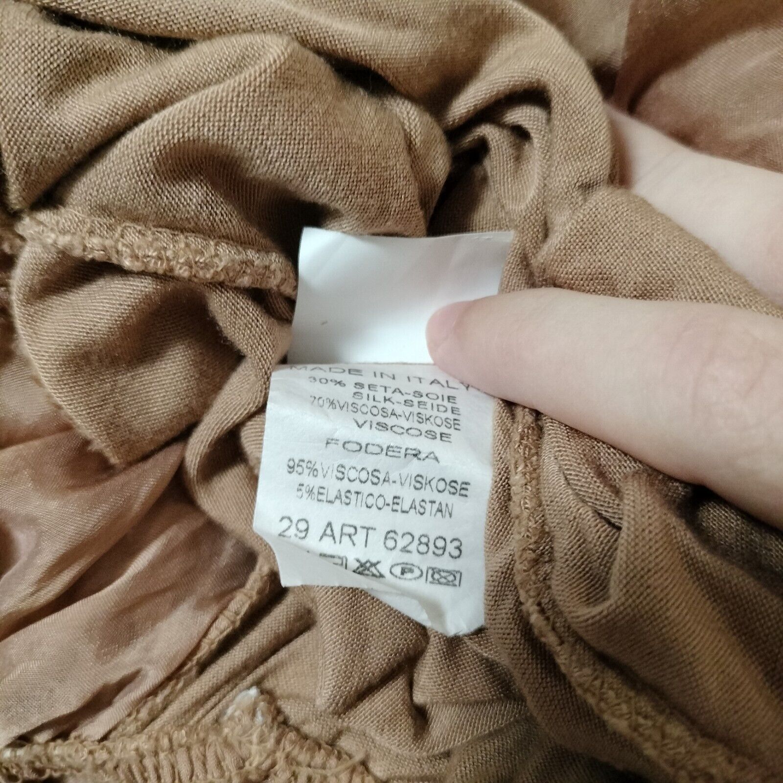 Designer Imagine Italy Top Blouse Mocha Off Shoulder Silk Overlay Size ONE SIZE - 8 Thumbnail