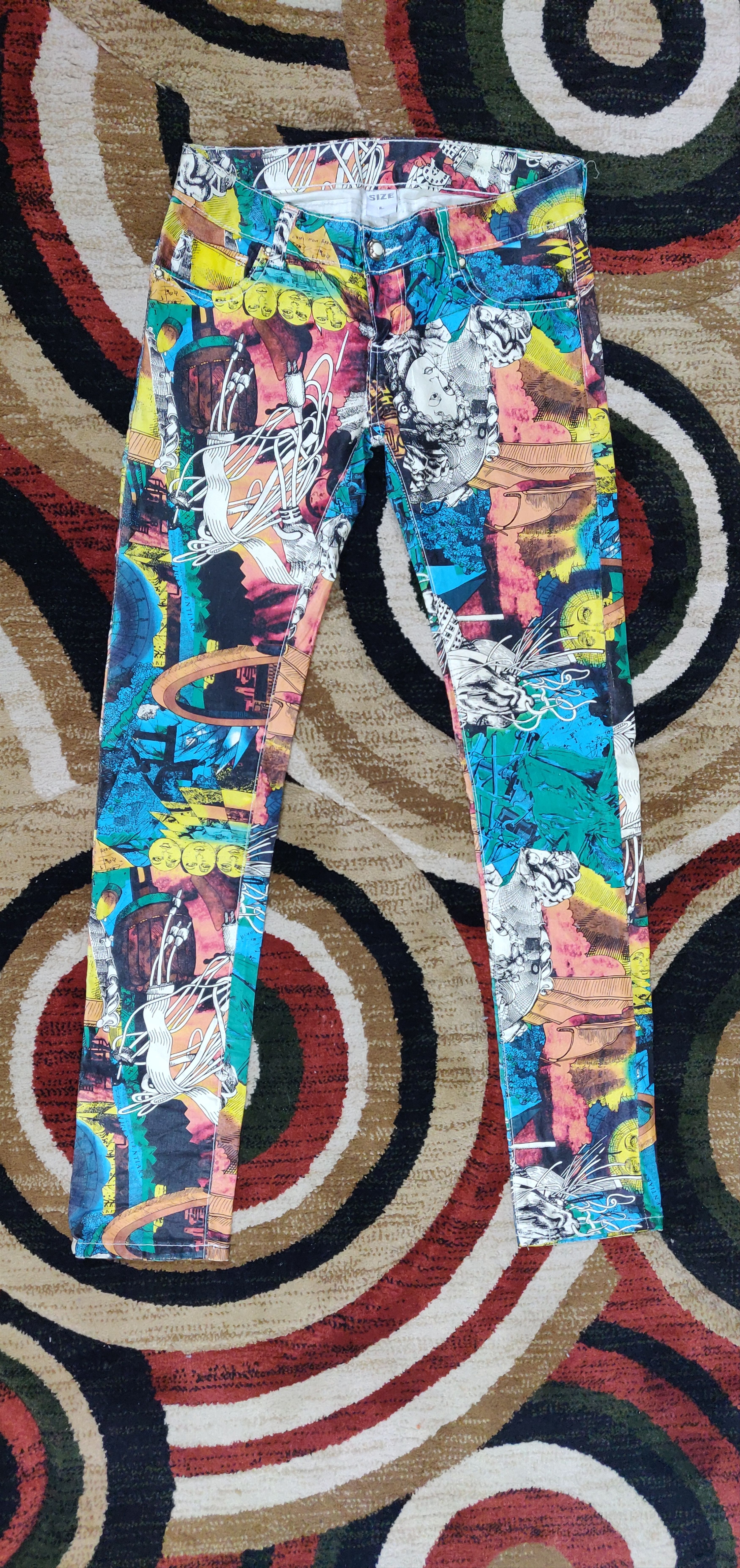 Other (J156) Full print - stretch pant denim design Size US 28 / EU 44 - 1 Thumbnail