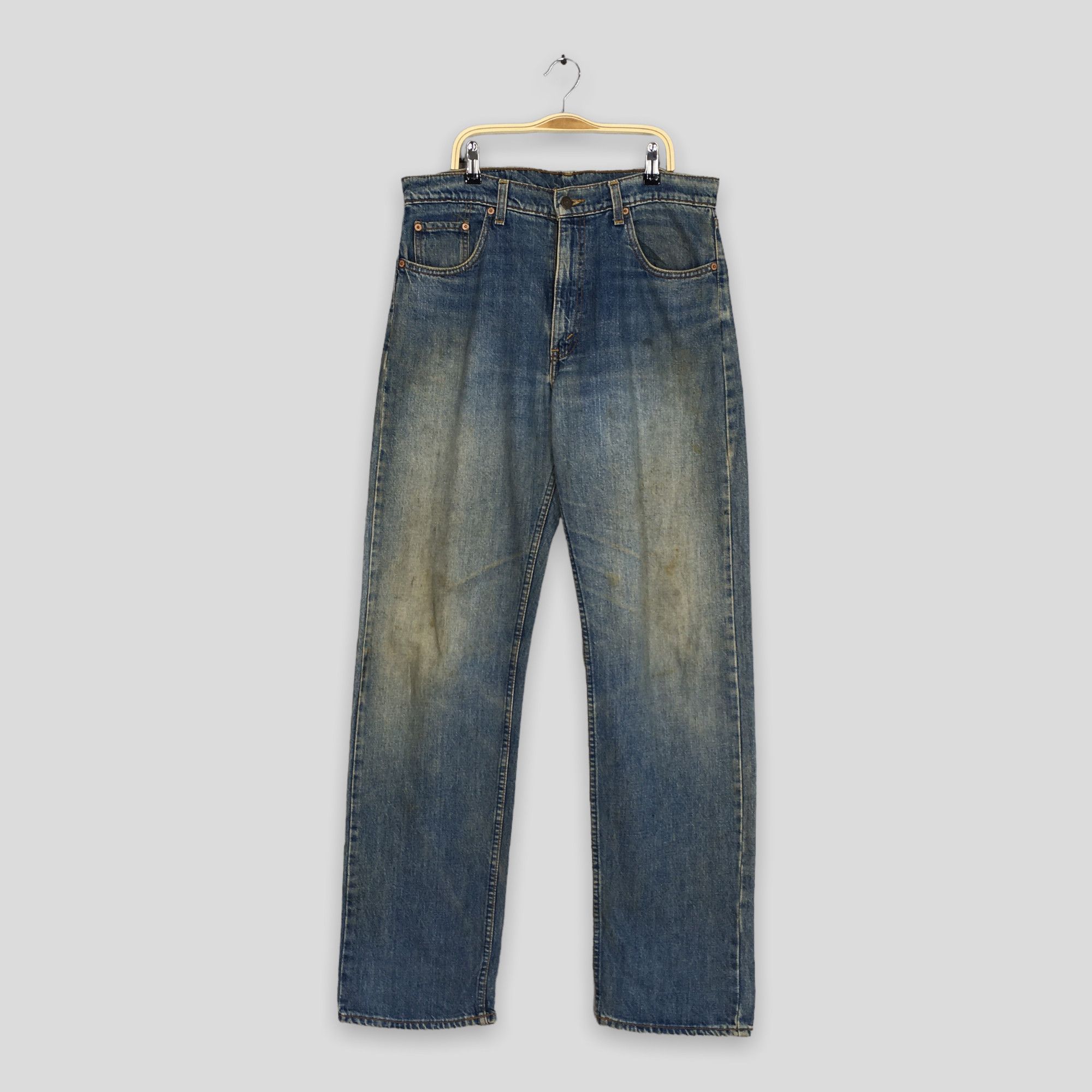 image of Size 32X33.5 Vintage Levi's 509 Faded Dirty Jeans in Blue, Men's