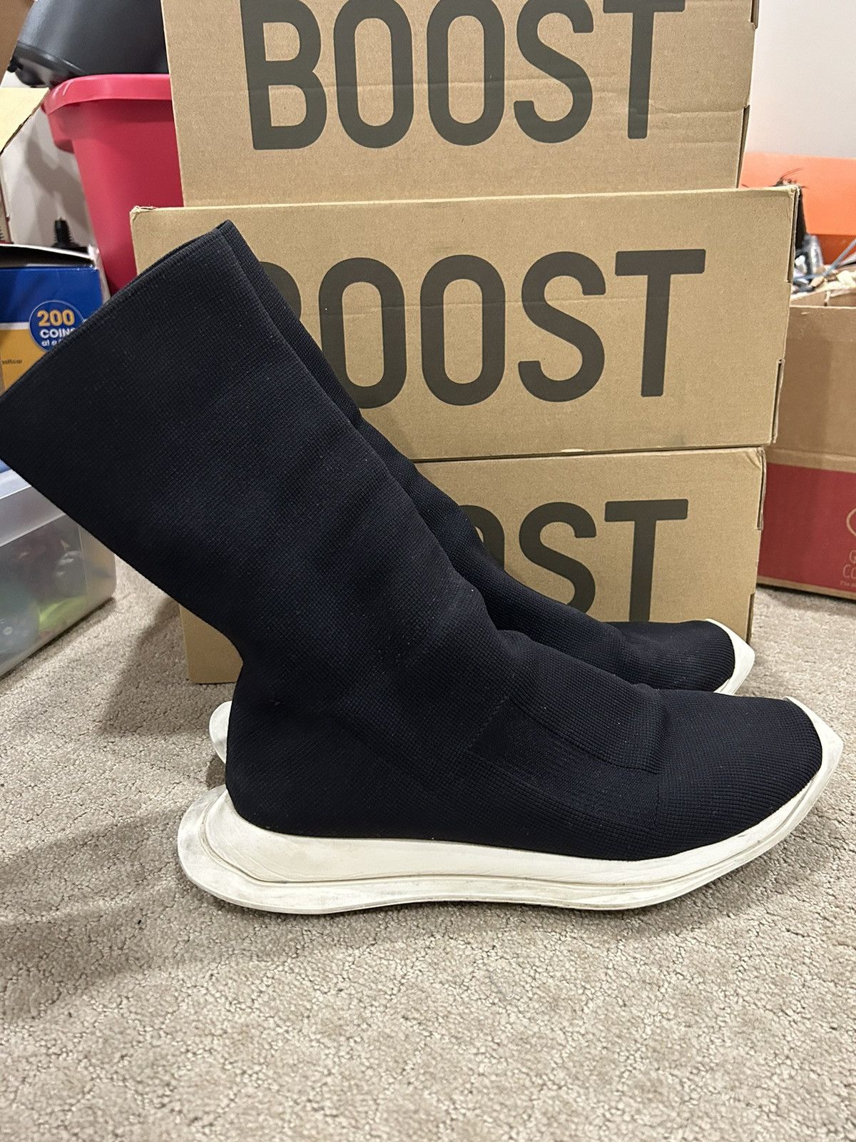 Rick Owens Rick Owens DRKSHDW Stretch Sock Trainers Size US 9 / EU 42 - 1 Thumbnail