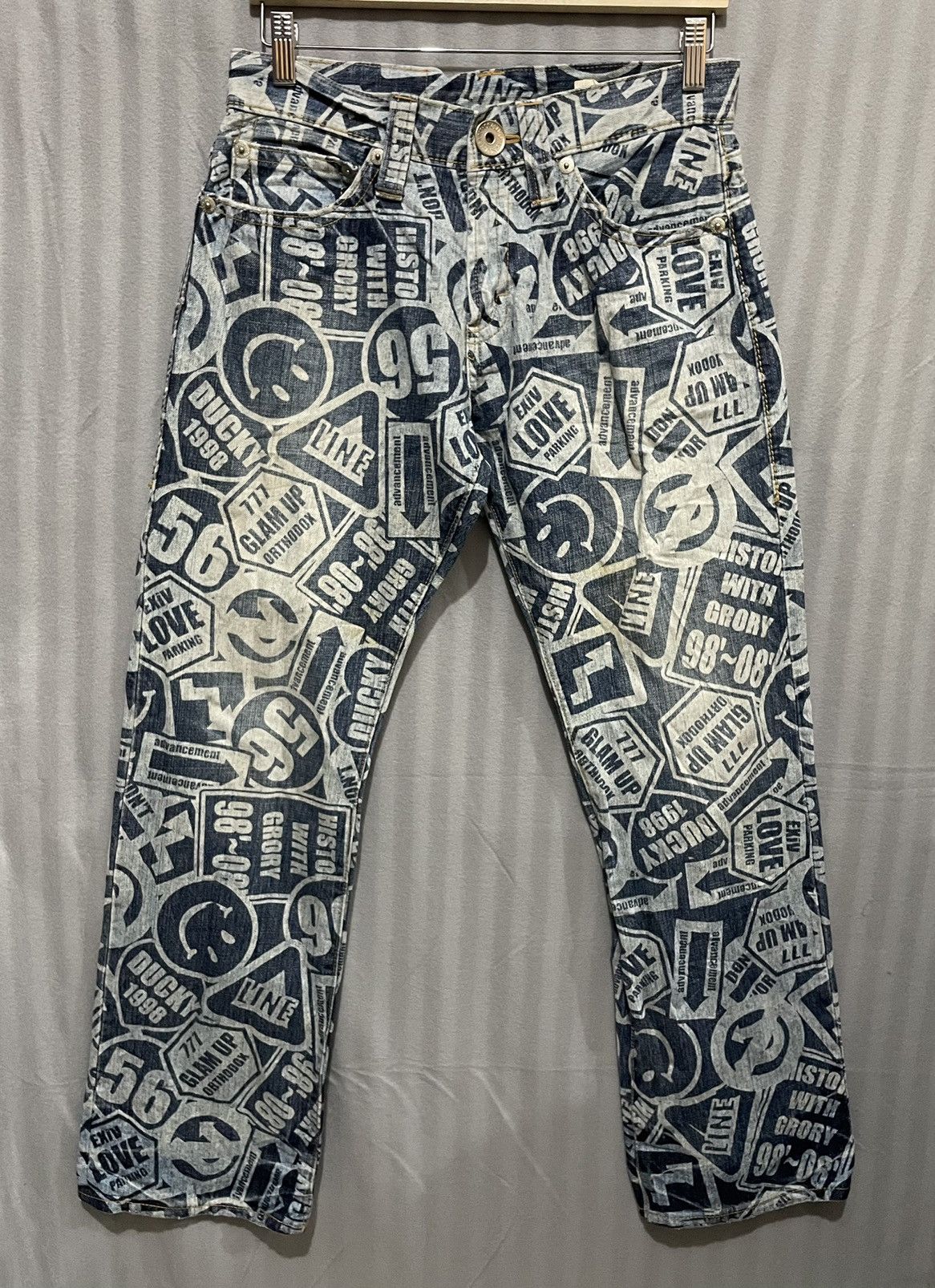 Rare All Over Print Co & Lu Jeans