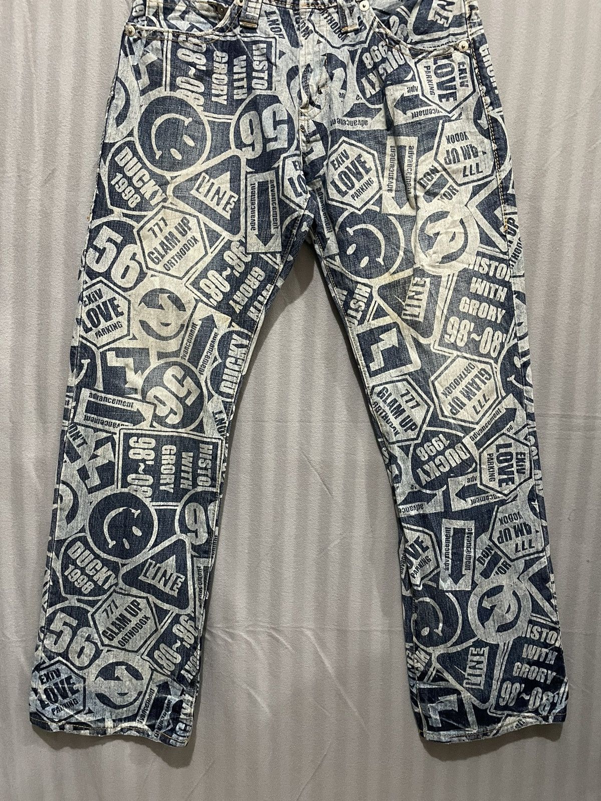 If Six Was Nine Rare All Over Print Co & Lu Jeans Size US 30 / EU 46 - 2 Thumbnail