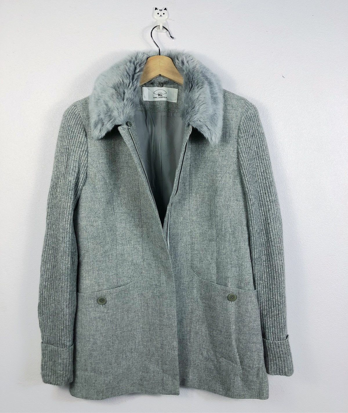 Rare Vintage Karl Lagerfeld Wool Sherpa Zipper Jacket