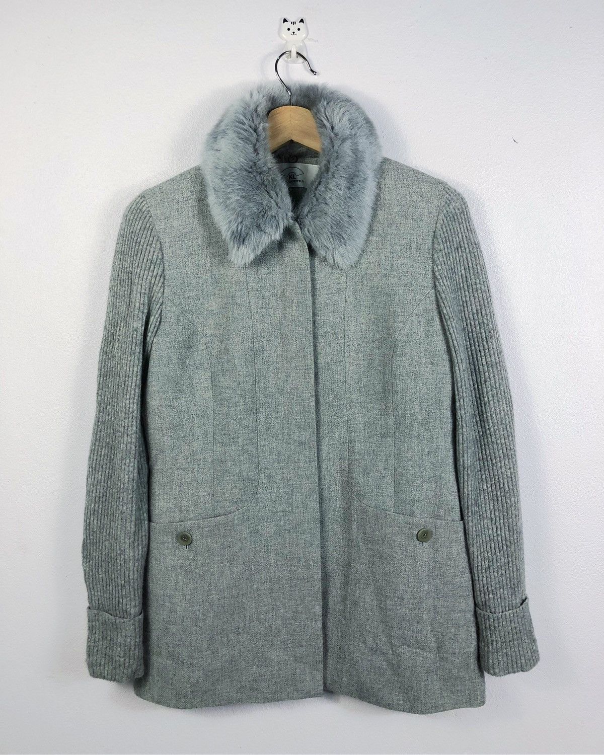 Rare Vintage Karl Lagerfeld Wool Sherpa Zipper Jacket - Main Image