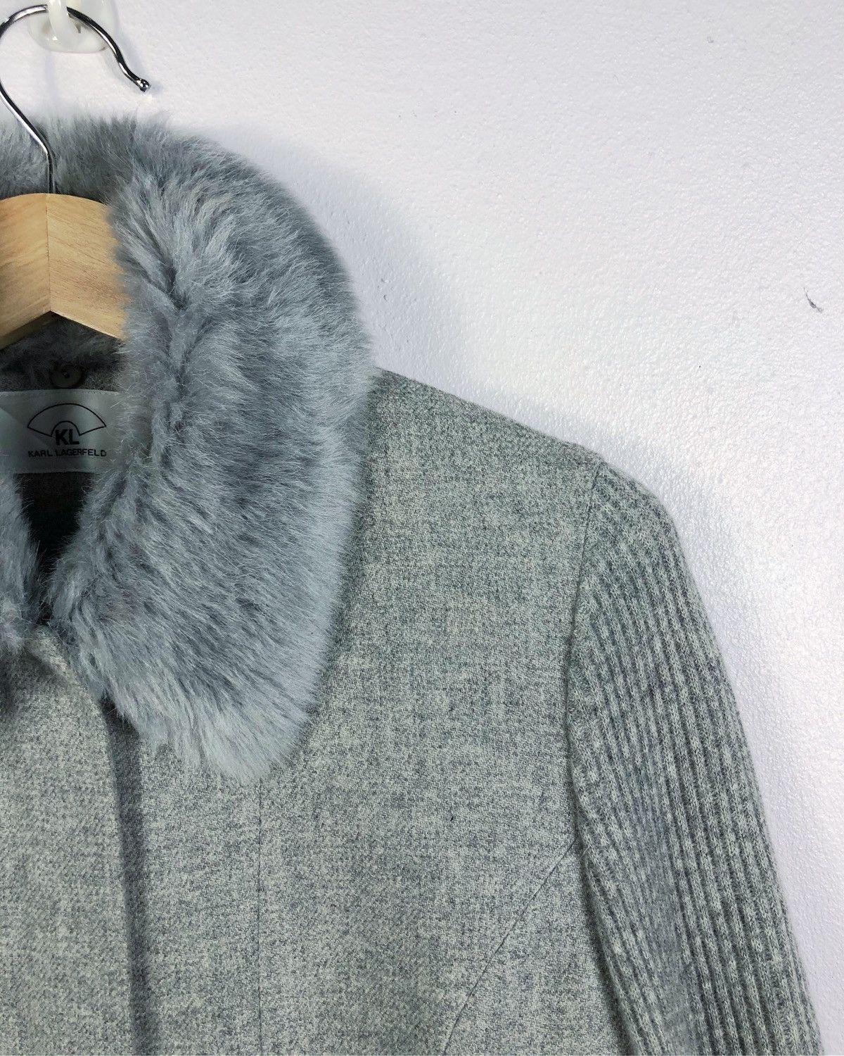 Karl Lagerfeld × Vintage Rare Vintage Karl Lagerfeld Wool Sherpa Zipper Jacket Size US S / EU 44-46 / 1 - 4 Thumbnail