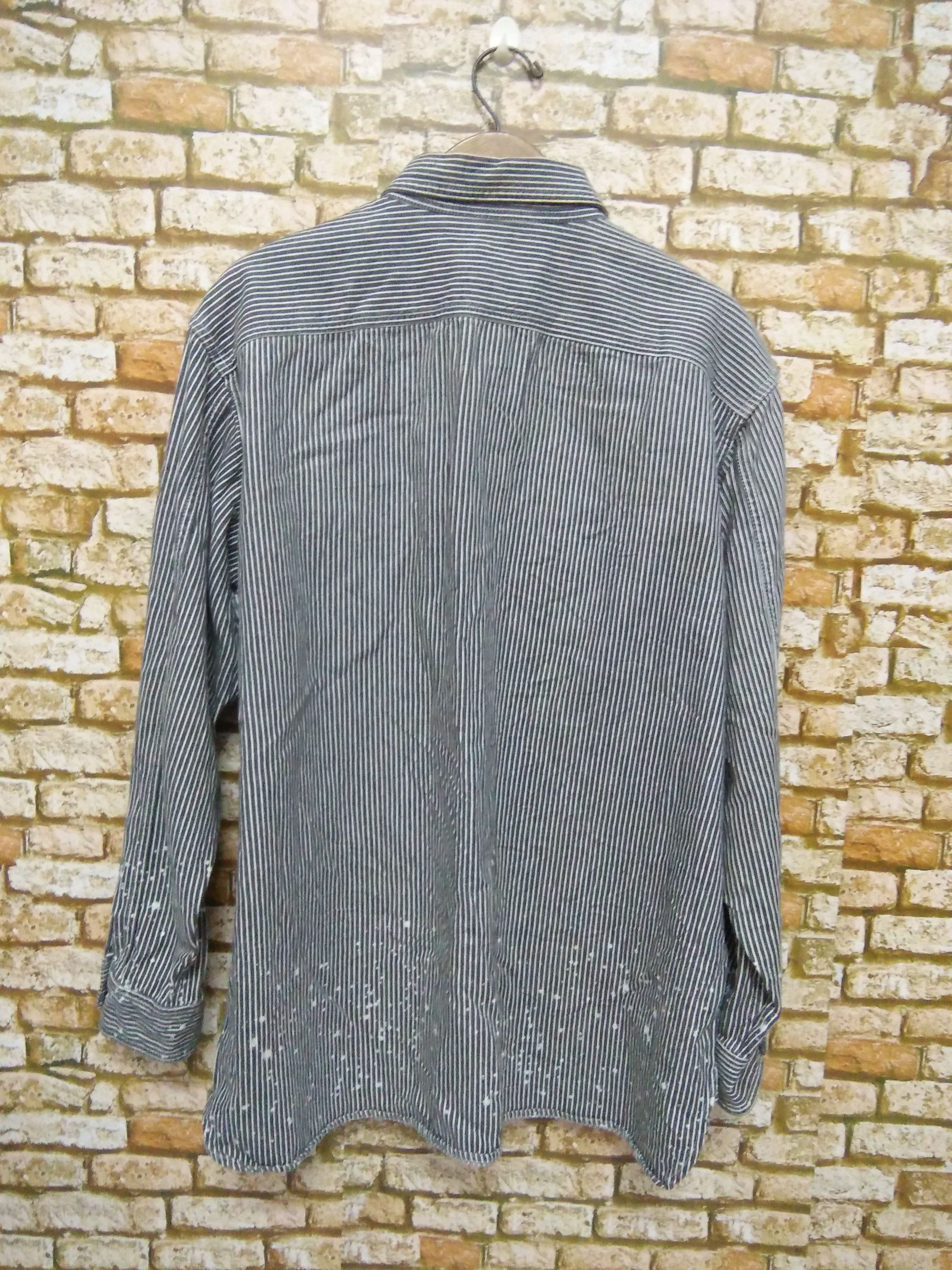 Japanese Brand BOOTLEGBOOTH JAPAN HICKORY Acid Wash SHIRT (A132) Size US XXL / EU 58 / 5 - 2 Thumbnail
