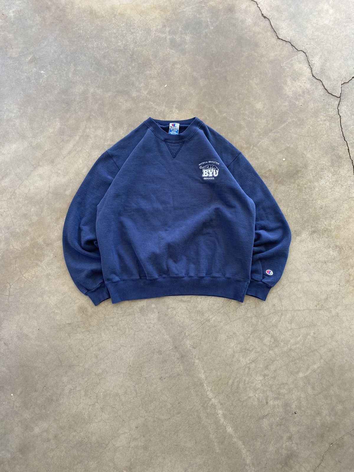 Vintage Vintage 90s Champion BYU Athletics Boxy Sweatshirt | Grailed