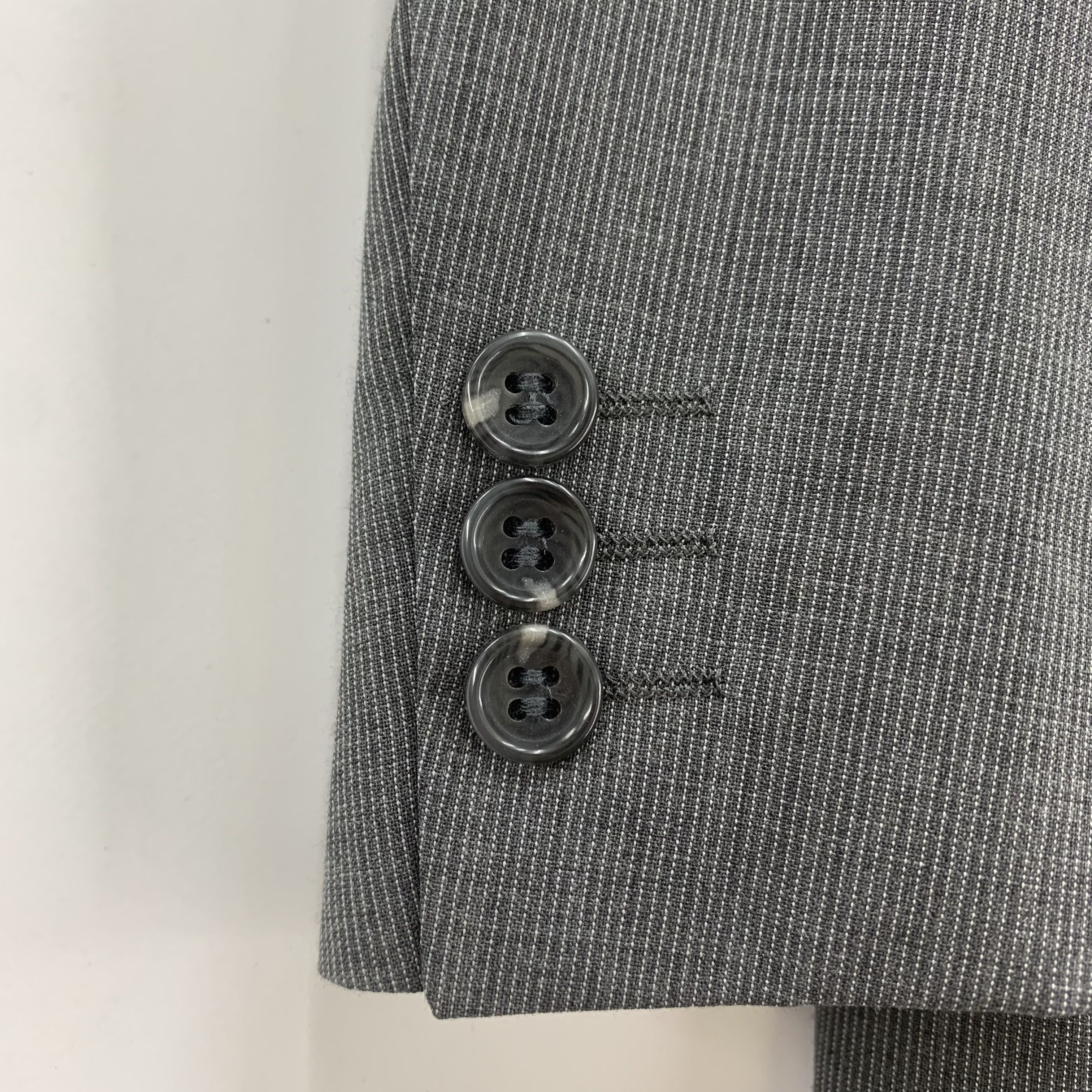 Japanese Brand Sissy by Kansai Yamamoto Blazer Grey Cotton Size 38S - 5 Thumbnail