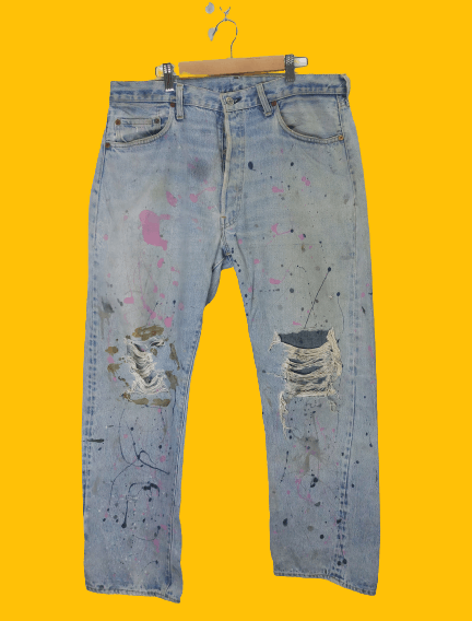 image of Distressed Denim x Levis Vintage 90's Levi's 501 Redline Selvedge in Indigo, Men's (Size 35)