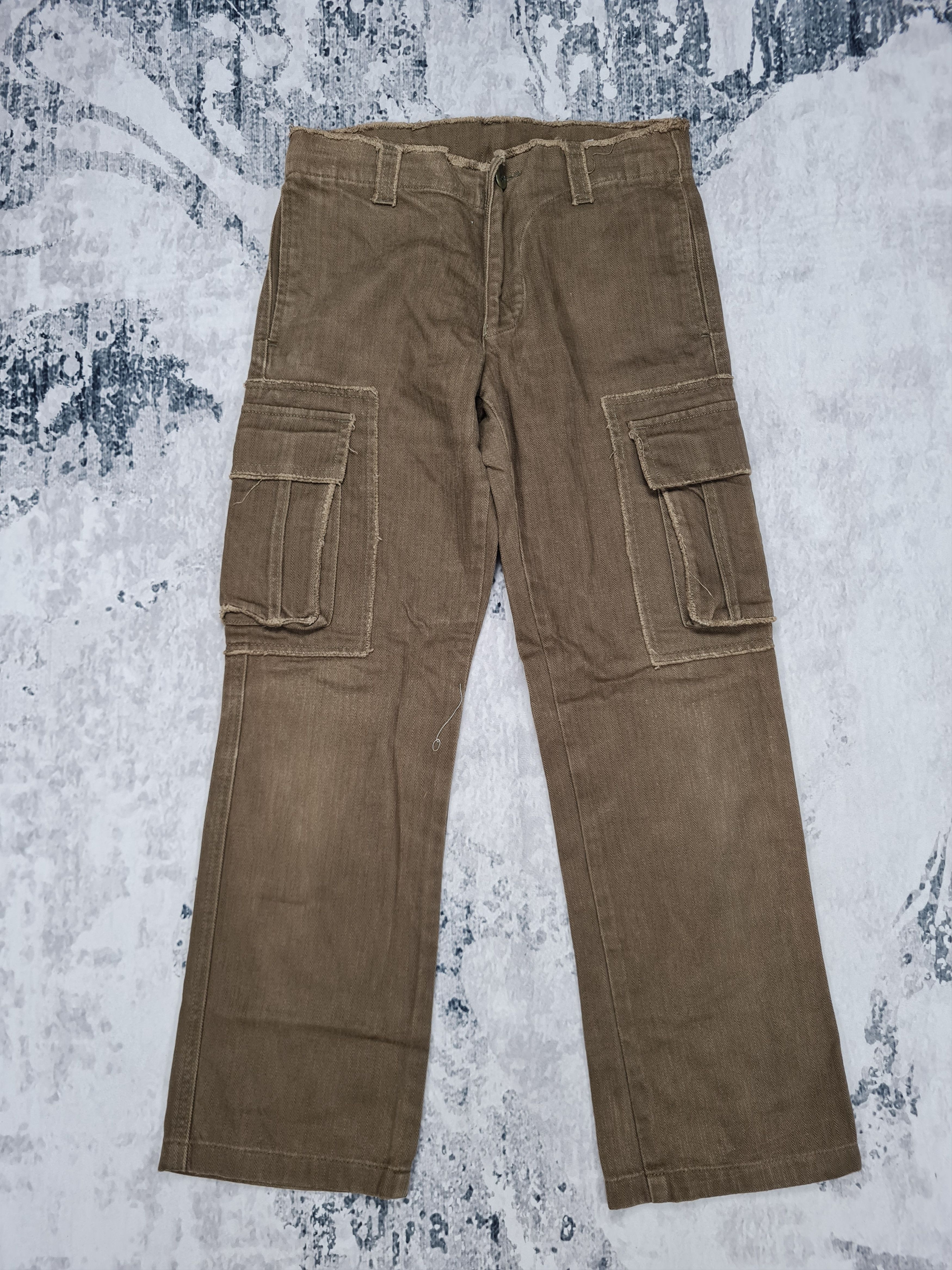 image of Boycott Cropped Tactical Cargo Military Pants 29X27 Jb0011 in Brown, Men's