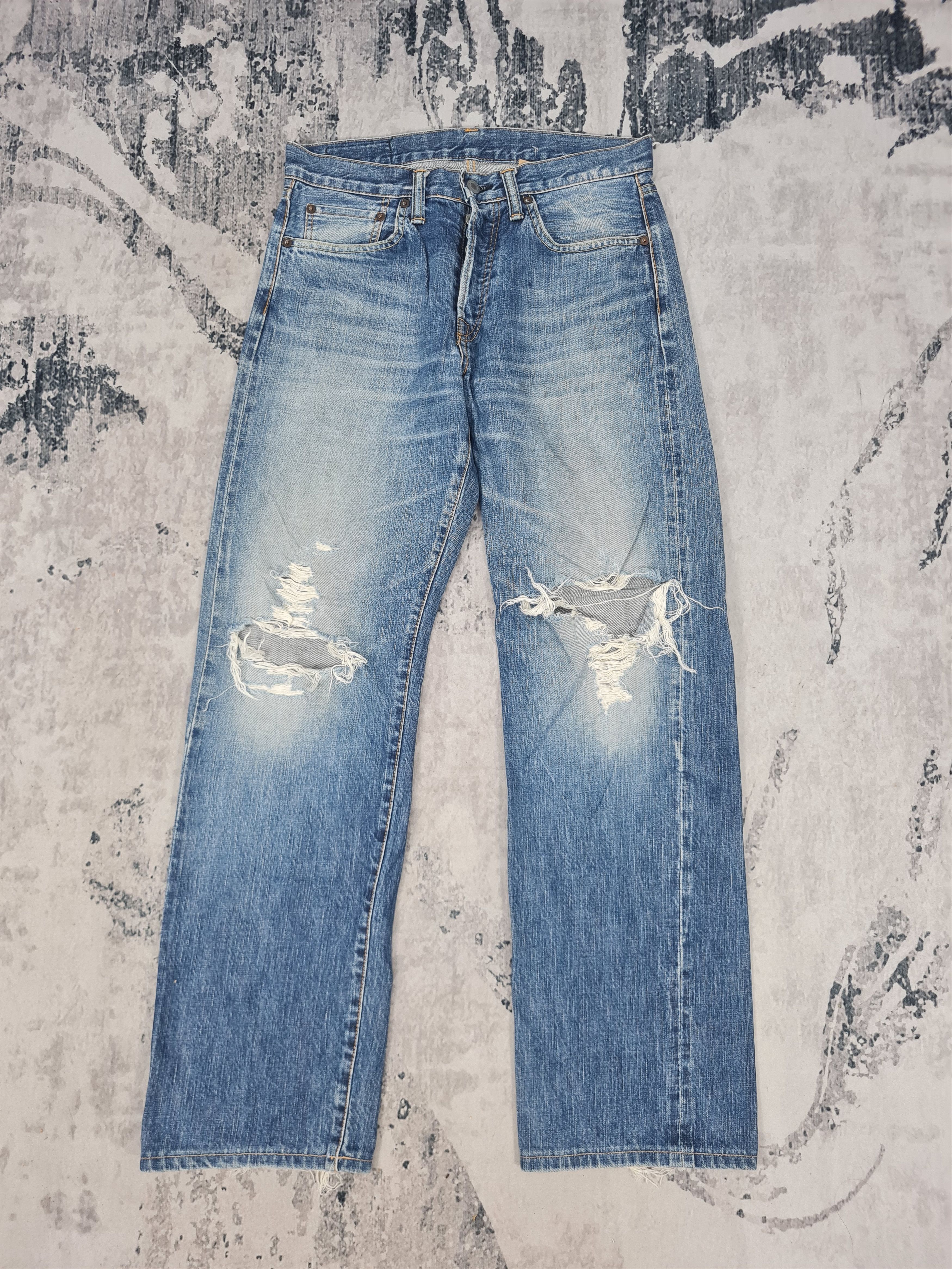 image of Distressed Denim Acoustic Distressed Selvedge Redline 31X30.5 Jeans Jb0108 in Blue, Men's