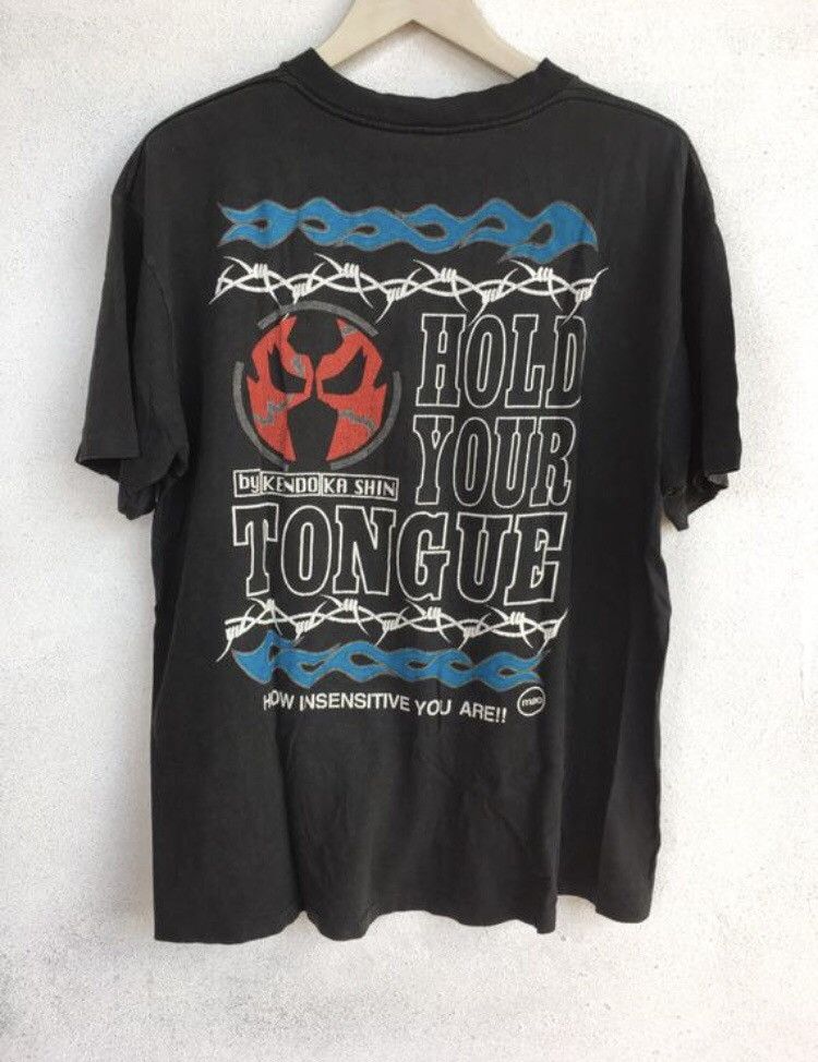 Vintage Vtg 90s Kendo Ka Shin Japanese Professional Wrestler t shirt Size US L / EU 52-54 / 3 - 2 Thumbnail