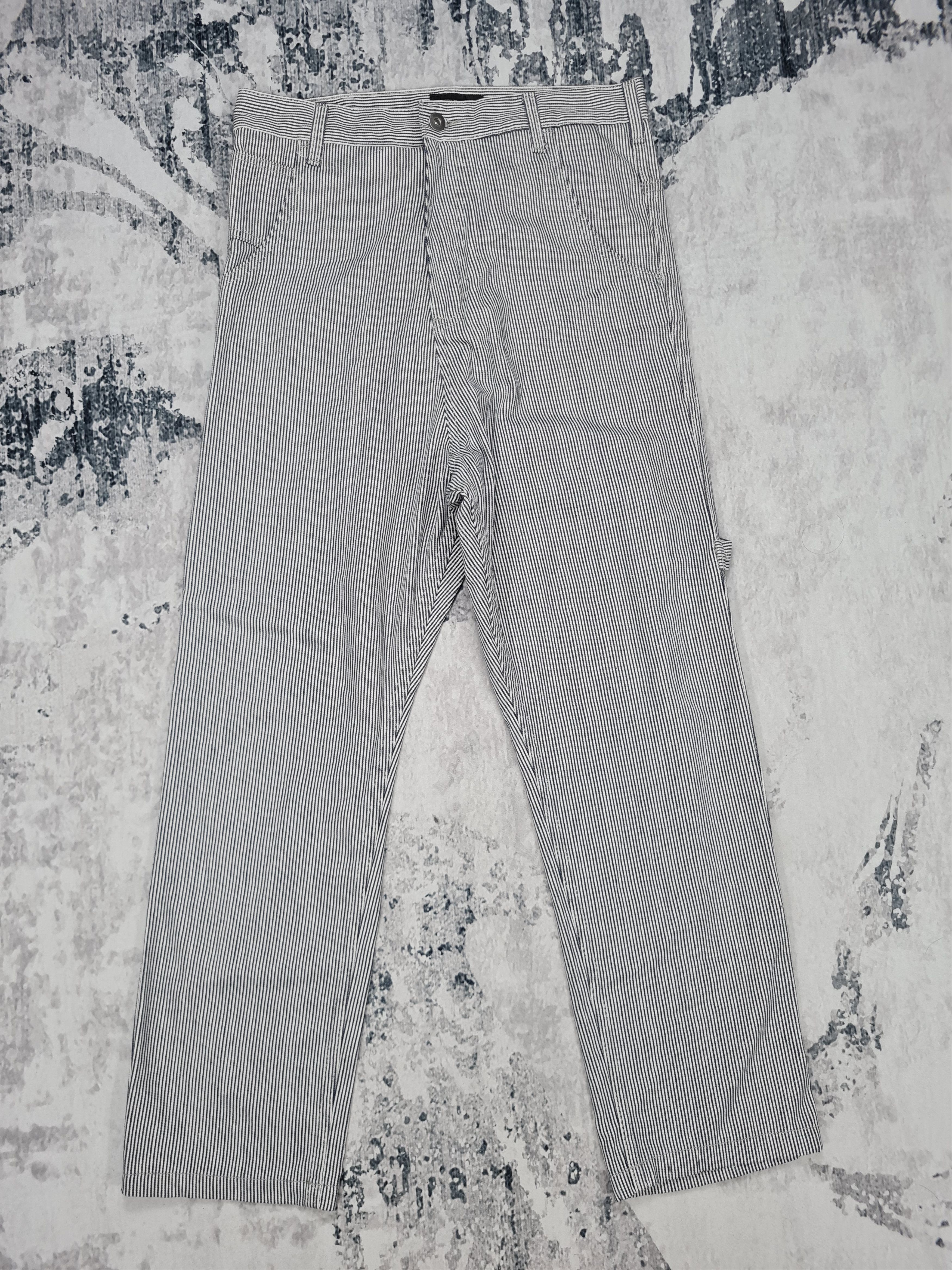 Japanese Brand JUNGLE STORM Baggy Long Rise Striped Workwear 32x26 JB0037 Size US 32 / EU 48 - 2 Thumbnail
