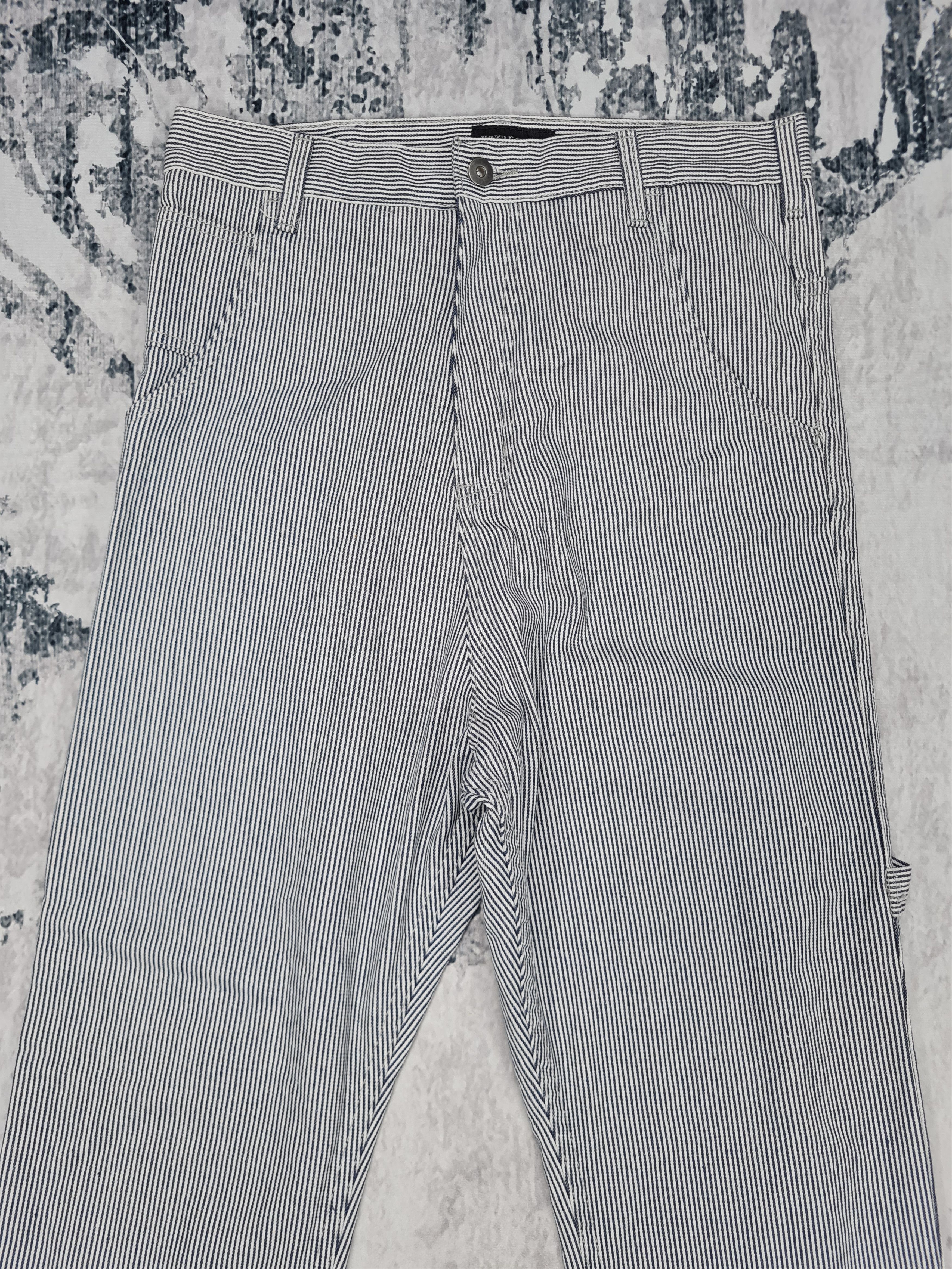 Japanese Brand JUNGLE STORM Baggy Long Rise Striped Workwear 32x26 JB0037 Size US 32 / EU 48 - 4 Thumbnail