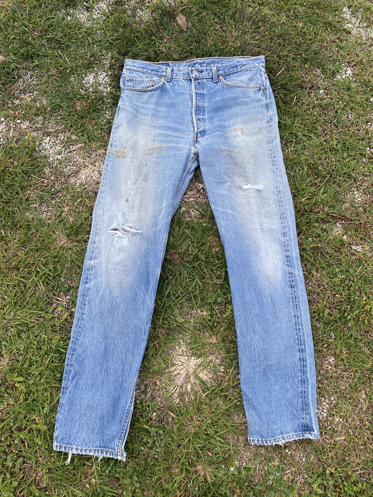 Levis 501 Distressed Jeans