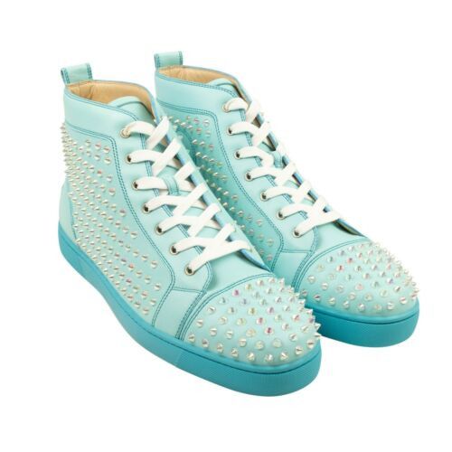 Christian Louboutin Aqua Blue Louis Orlato Spikes Sneakers Size 15.5/48.5 Size US 15 / EU 48 - 2 Thumbnail