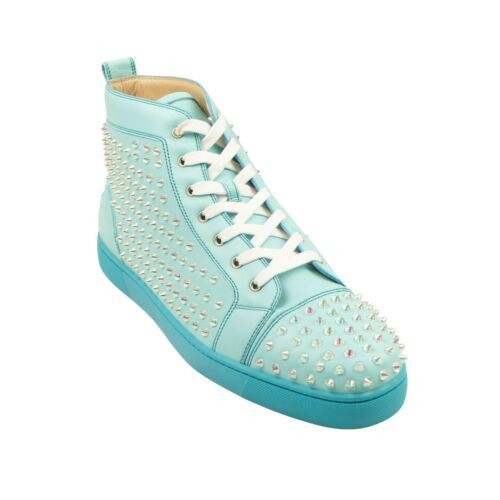 Christian Louboutin Aqua Blue Louis Orlato Spikes Sneakers Size 15.5/48.5 Size US 15 / EU 48 - 1 Thumbnail