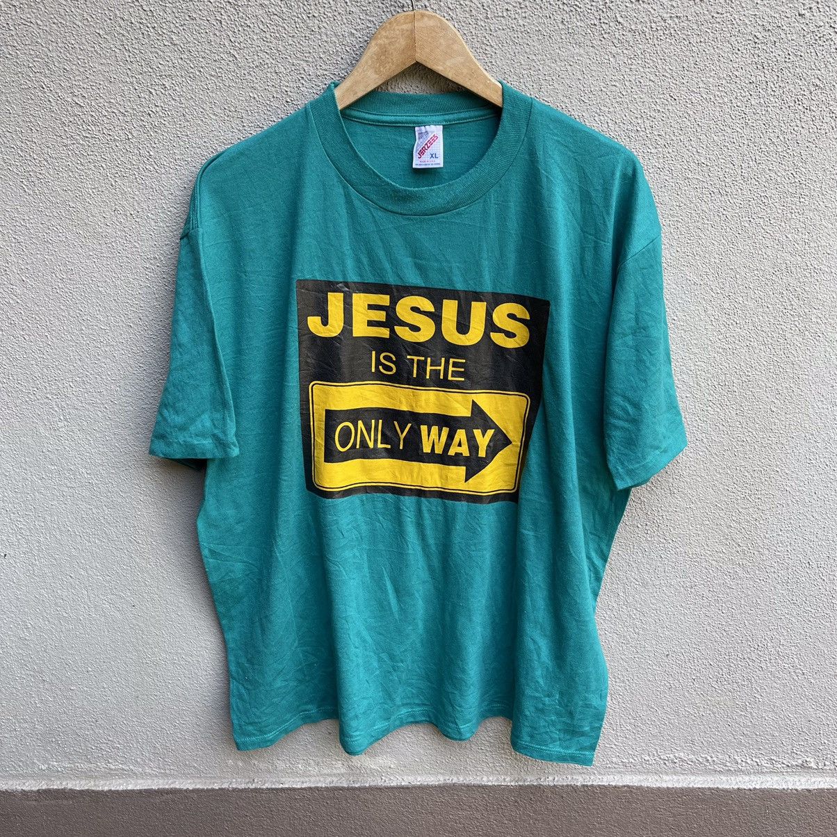 Vintage Vintage JESUS tee god wording Size US XL / EU 56 / 4 - 1 Thumbnail