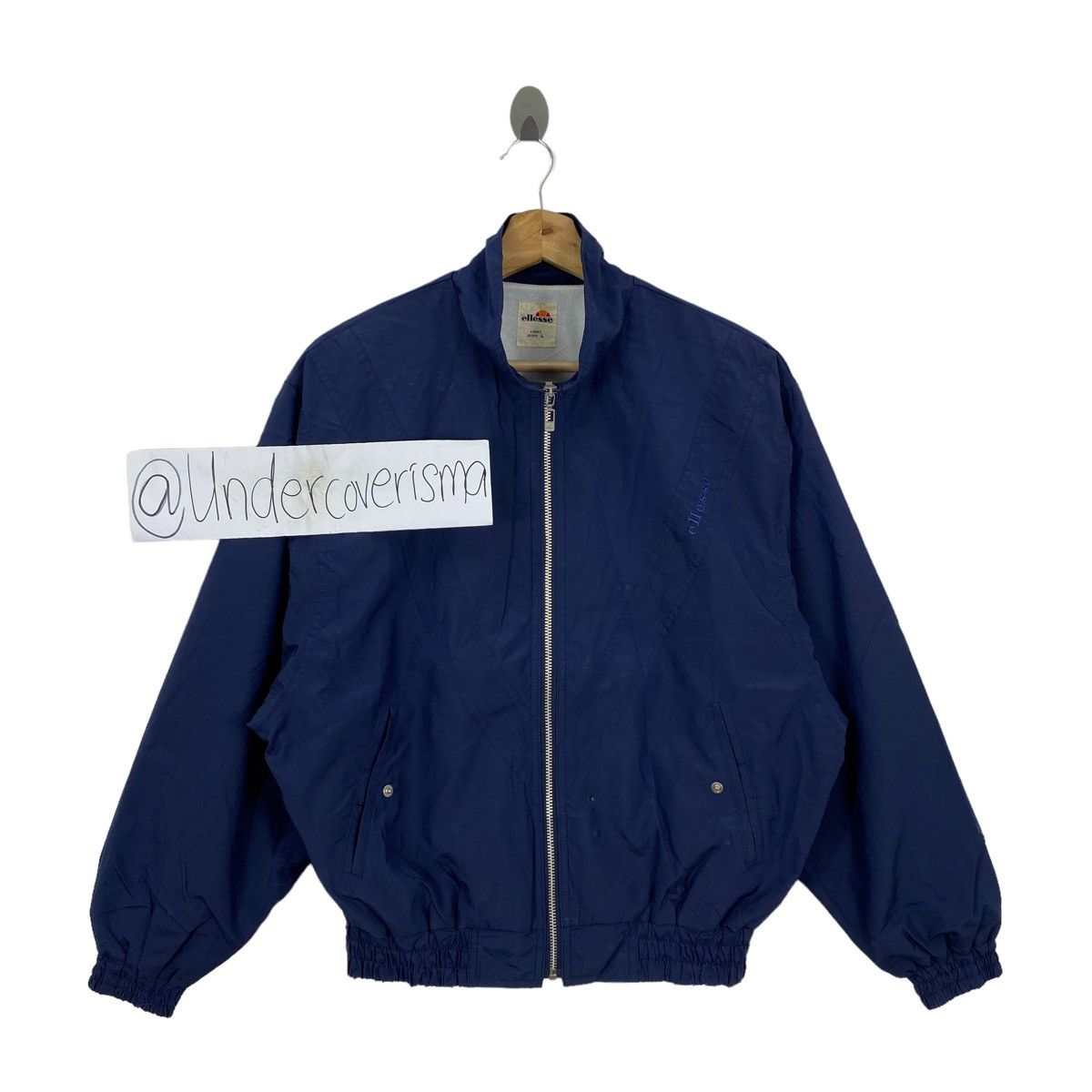 Ellesse Vintage 90s ELLESSE ANNO 1959 Navy Bomber Jacket Size US L / EU 52-54 / 3 - 3 Thumbnail