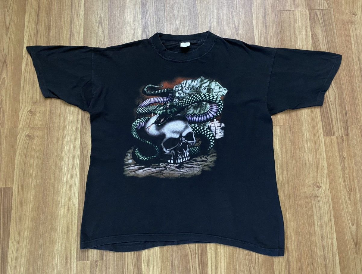 Vintage Vintage Y2K Skull Snake Harley T Shirt American Thunder Size US XL / EU 56 / 4 - 1 Thumbnail