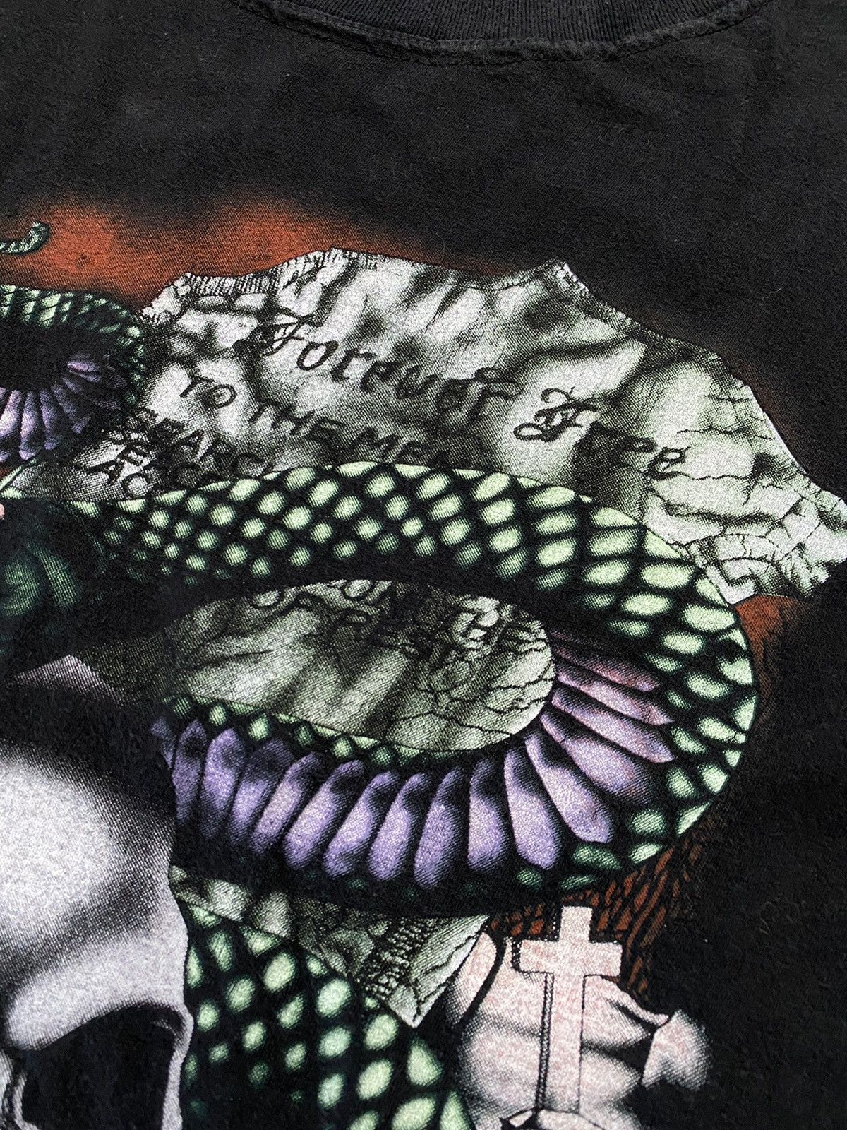 Vintage Vintage Y2K Skull Snake Harley T Shirt American Thunder Size US XL / EU 56 / 4 - 4 Thumbnail