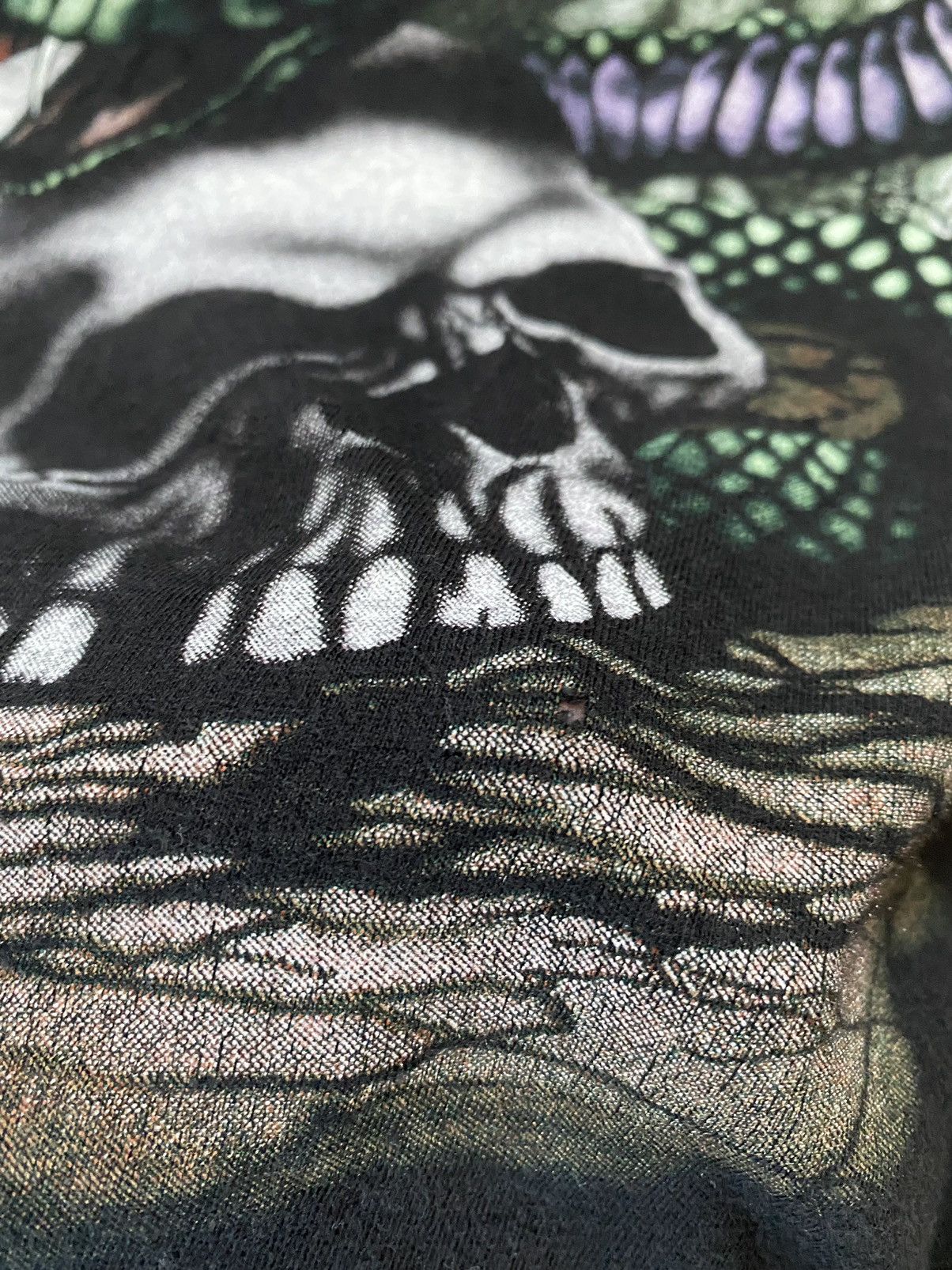 Vintage Vintage Y2K Skull Snake Harley T Shirt American Thunder Size US XL / EU 56 / 4 - 3 Thumbnail