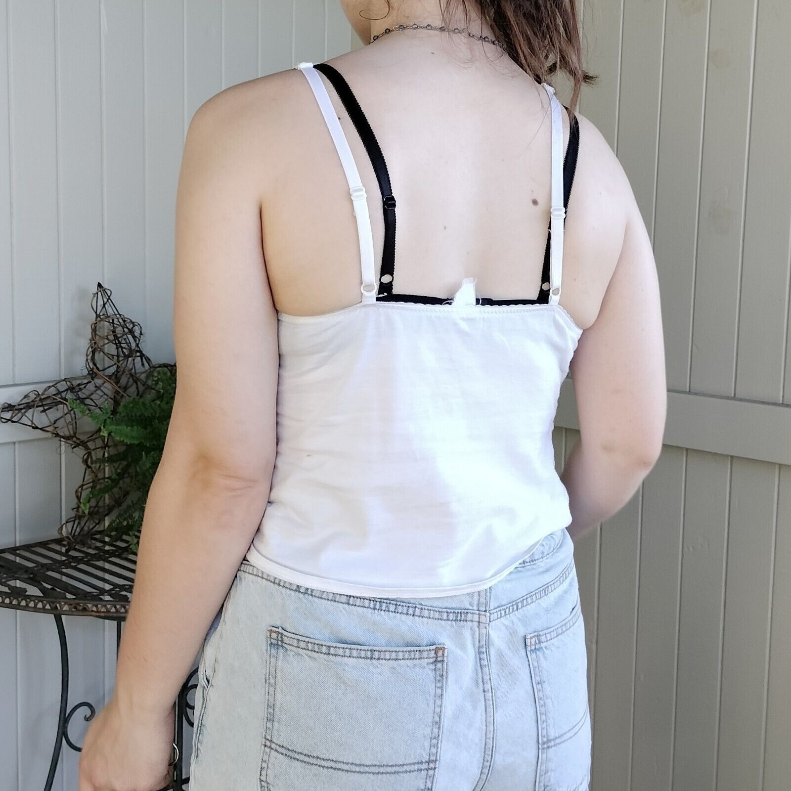 Other × Vintage Vintage Y2K 2000s Top Floral Cami Tank Lace Mesh Lingerie Size M / US 6-8 / IT 42-44 - 3 Thumbnail