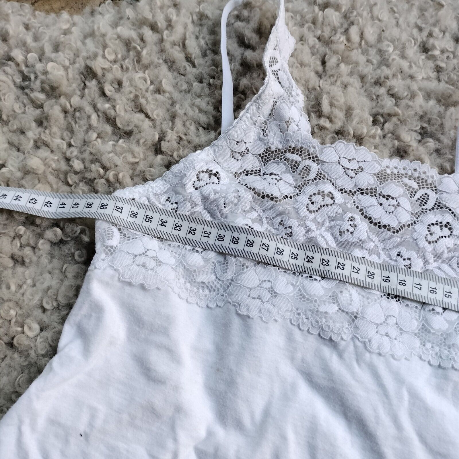 Other × Vintage Vintage Y2K 2000s Top Floral Cami Tank Lace Mesh Lingerie Size M / US 6-8 / IT 42-44 - 4 Thumbnail
