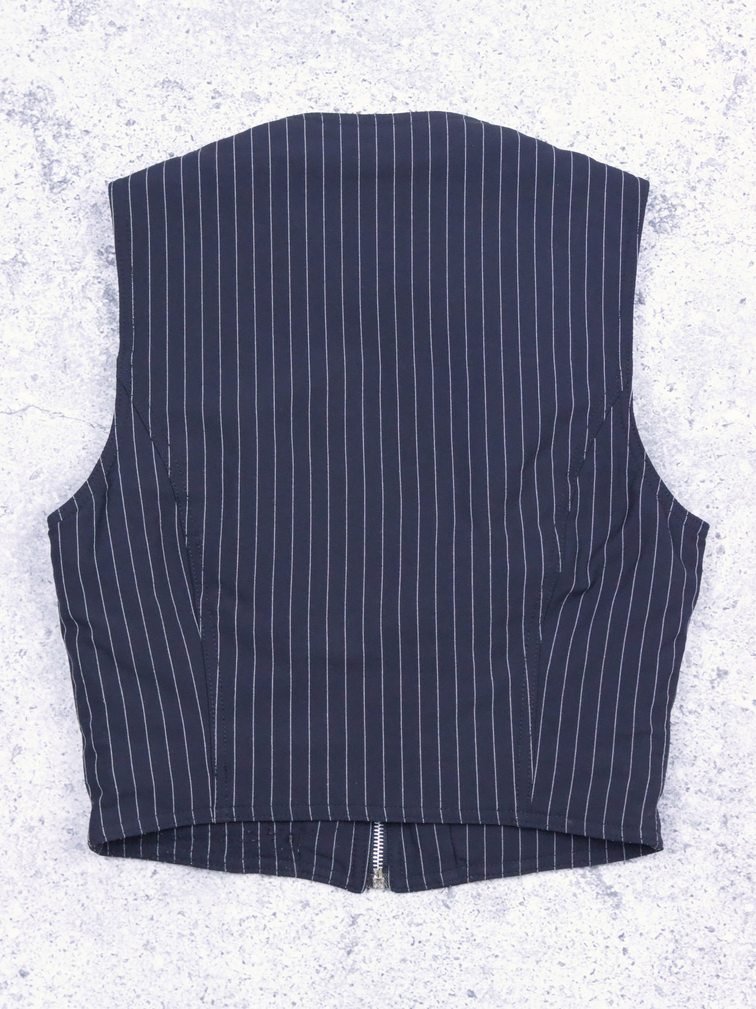 Versace × Versace Jeans Couture 90s Versace Stripe Zip Vest Size US L / EU 52-54 / 3 - 2 Thumbnail